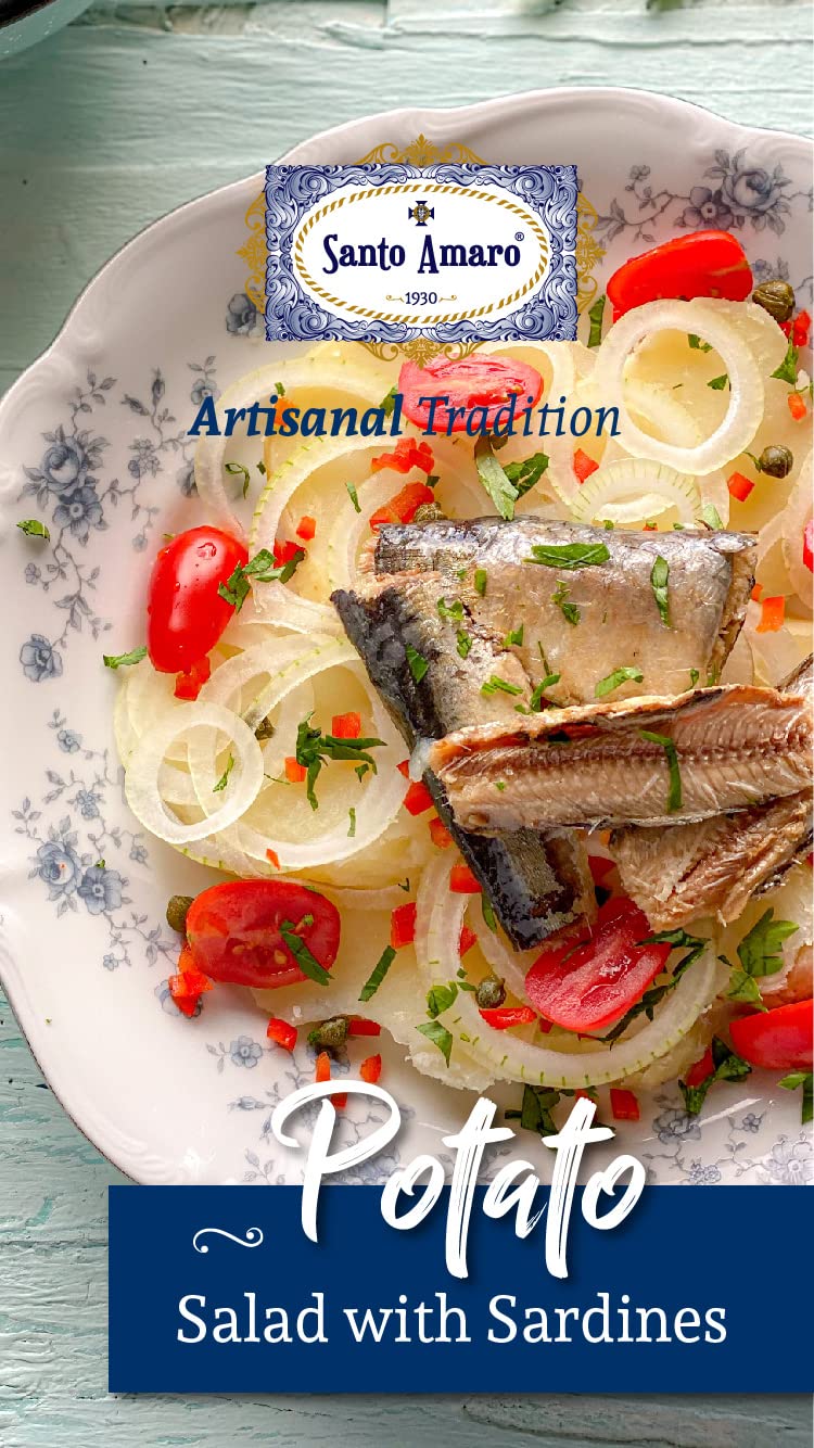 Santo Amaro - 6 Flavor Variety Pack Sampler European Wild Sardines - Virgin Olive Oil - Tomato Sauce from Puree - Virgin Olive Oil & Spicy Red Piri Piri Pepper - Spring Water - Virgin Olive Oil & Lisbon Lemon - Tomato Puree with Spicy Red Piri Piri Pepper