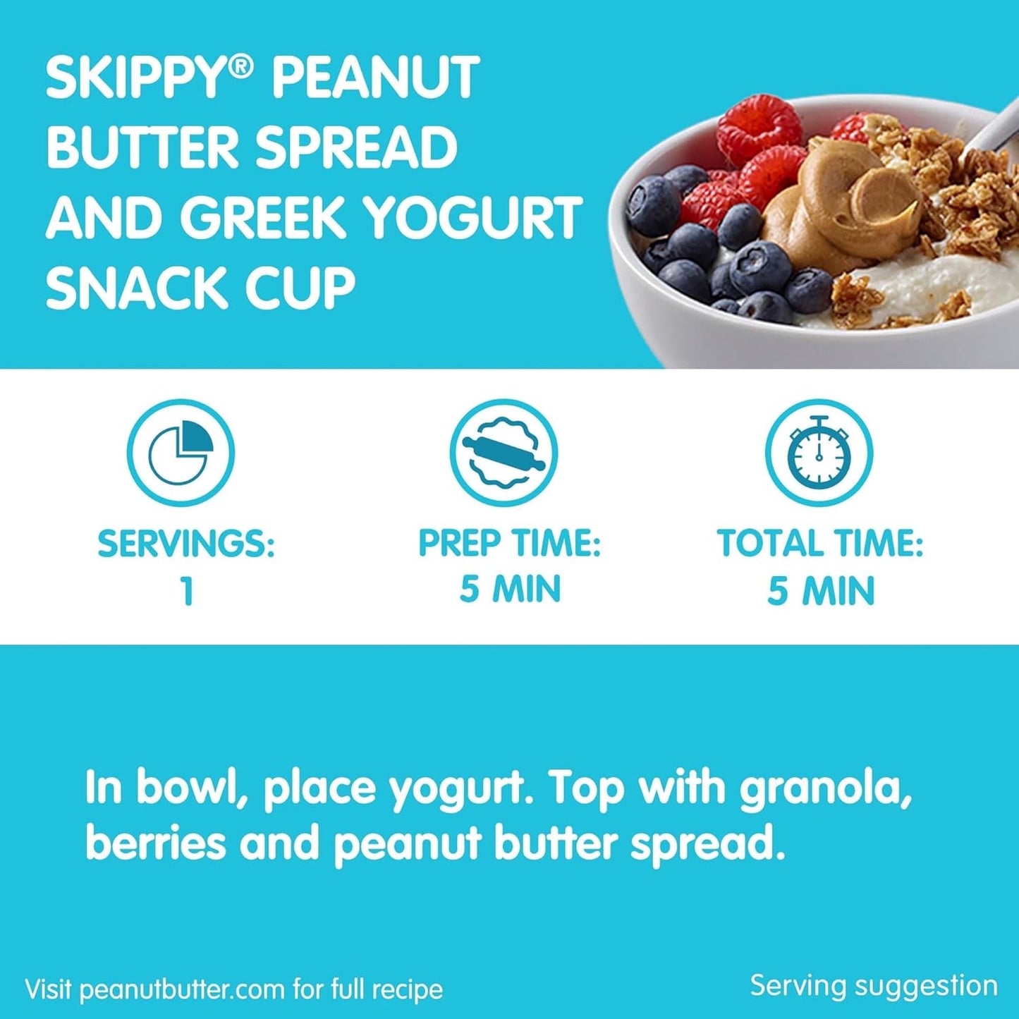 SKIPPY No Sugar Added Chunky Peanut Butter Spread, 16 oz Jars (Pack of 12) – 3 Ingredients, 7g Protein per Serving, Gluten-Free