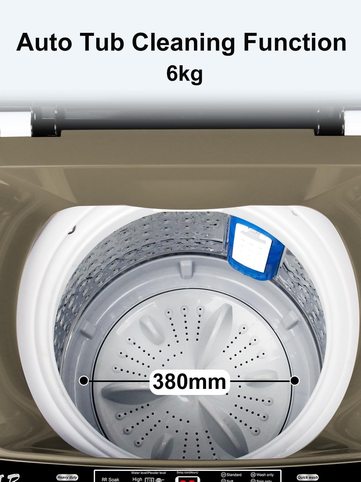 KRIB BLING 17.7 lbs Full Automatic Washing Machine with LED Display Compact Washing Machine with Drain Dump, 10 Wash Programs and 8 Water Levels Ideal for Dorms, Apartments, RV, Gold, KB03 GOLD6-3