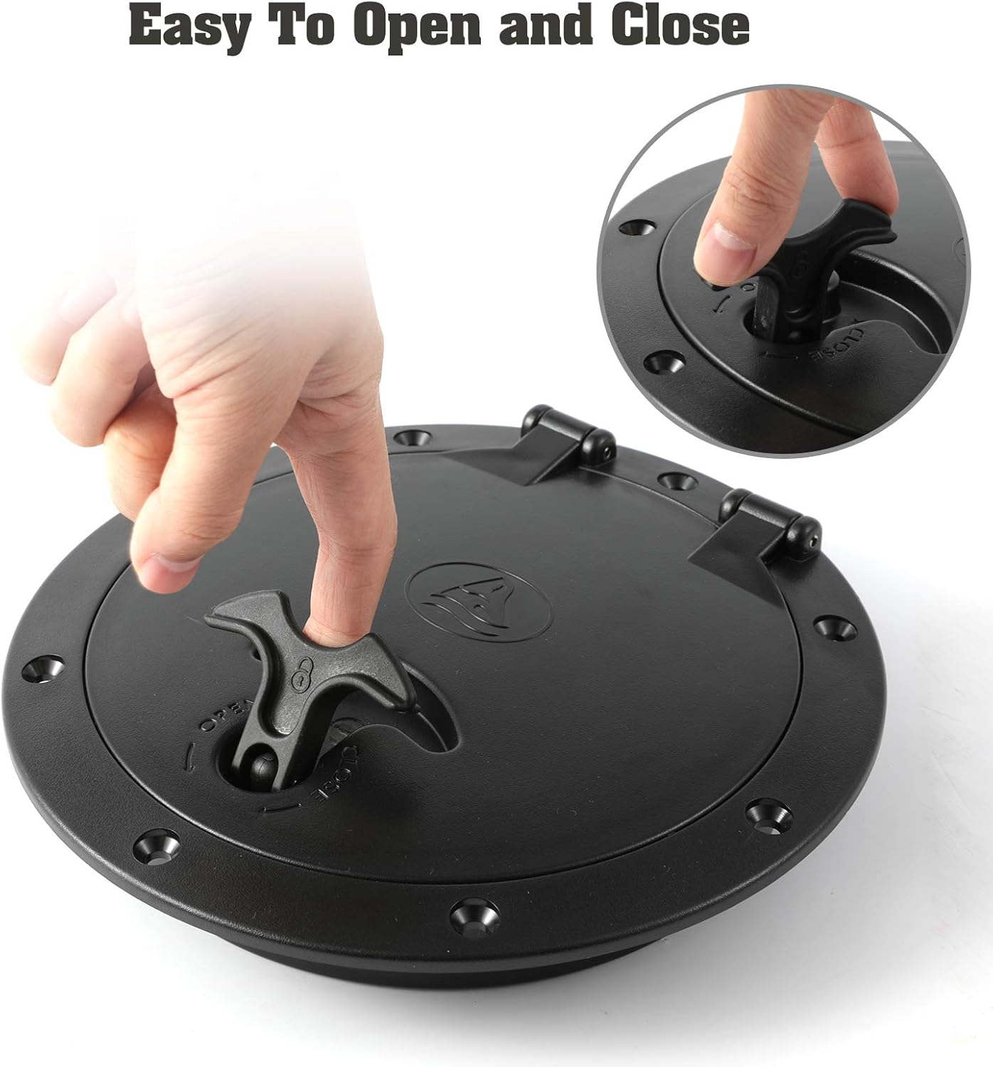 2 PCS 6'' Black Deck Plate Kit Deck Hatch with Storage Bag for Fishing Kayak Boating