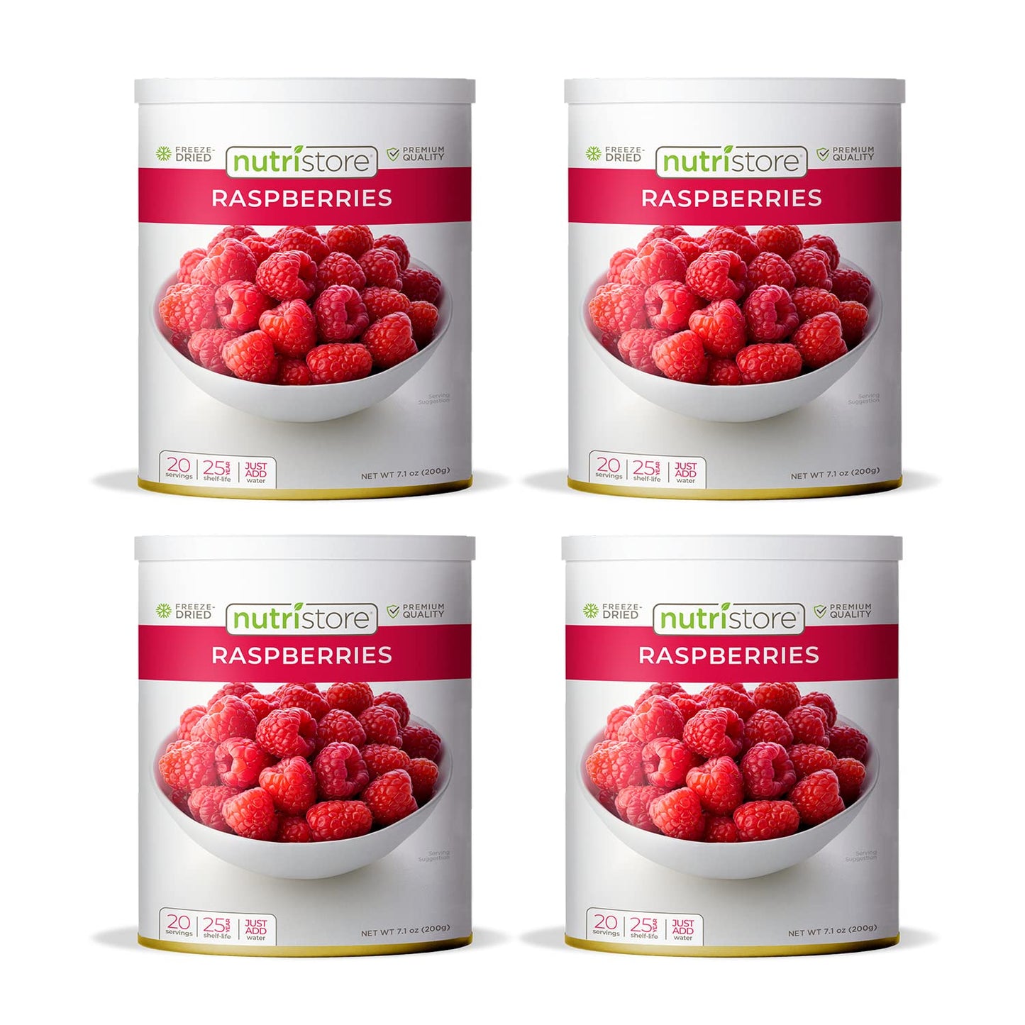 Nutristore Freeze Dried Raspberries | 100% Natural, Healthy Fruit Snacks Bulk | Premium Quality & Crispy Fresh Taste | Emergency Survival Food Supply | #10 Can | 20 Servings | 25 Year Shelf Life