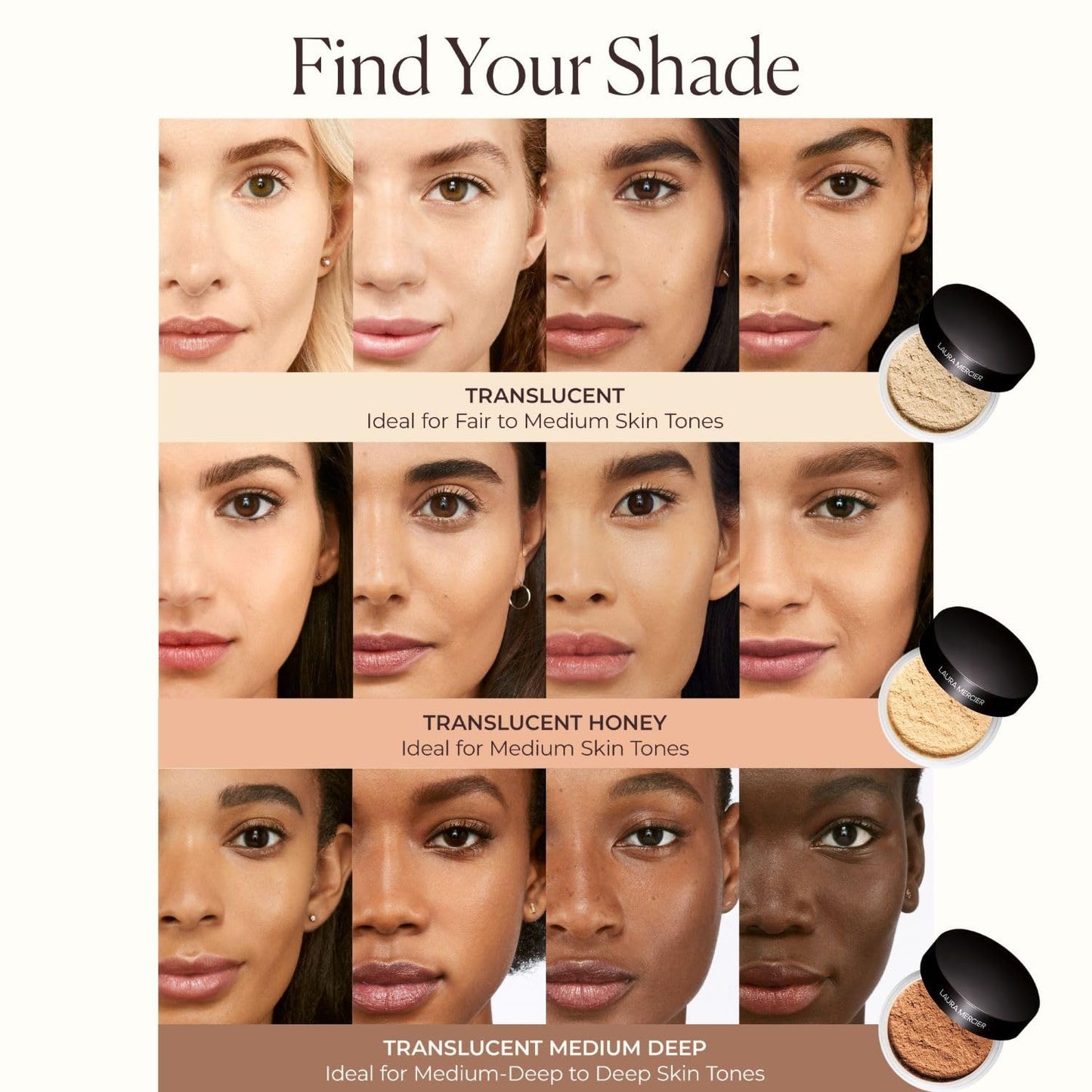 Laura Mercier Translucent Loose Setting Powder & Puff Set Divinely Flawless: 24 HR Shine Control, Soft Matte Finish, Long Lasting Wear, Best for Normal to Oily Skin, Medium Deep