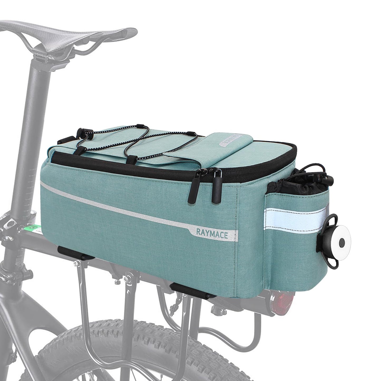 RAYMACE Bike Rear Rack Bag with Tail Light, Bike Truck Cooler Bag for Warm or Cold Items