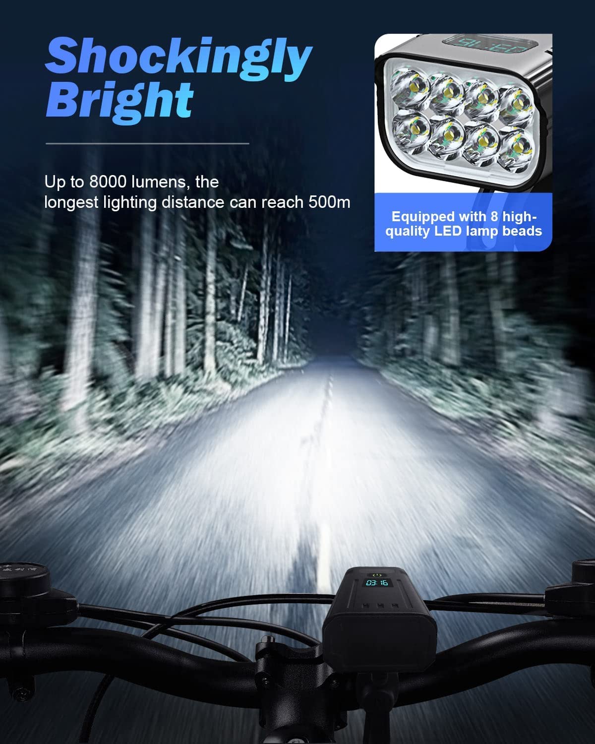 Victoper Bike Light, High Lumens Super Bright Bicycle Lite, 6+4 Modes USB Rechargeable Bike Headlight & Taillight Set, Waterproof Safety Bike Front & Rearlight for Road, Mountain, Night Riding
