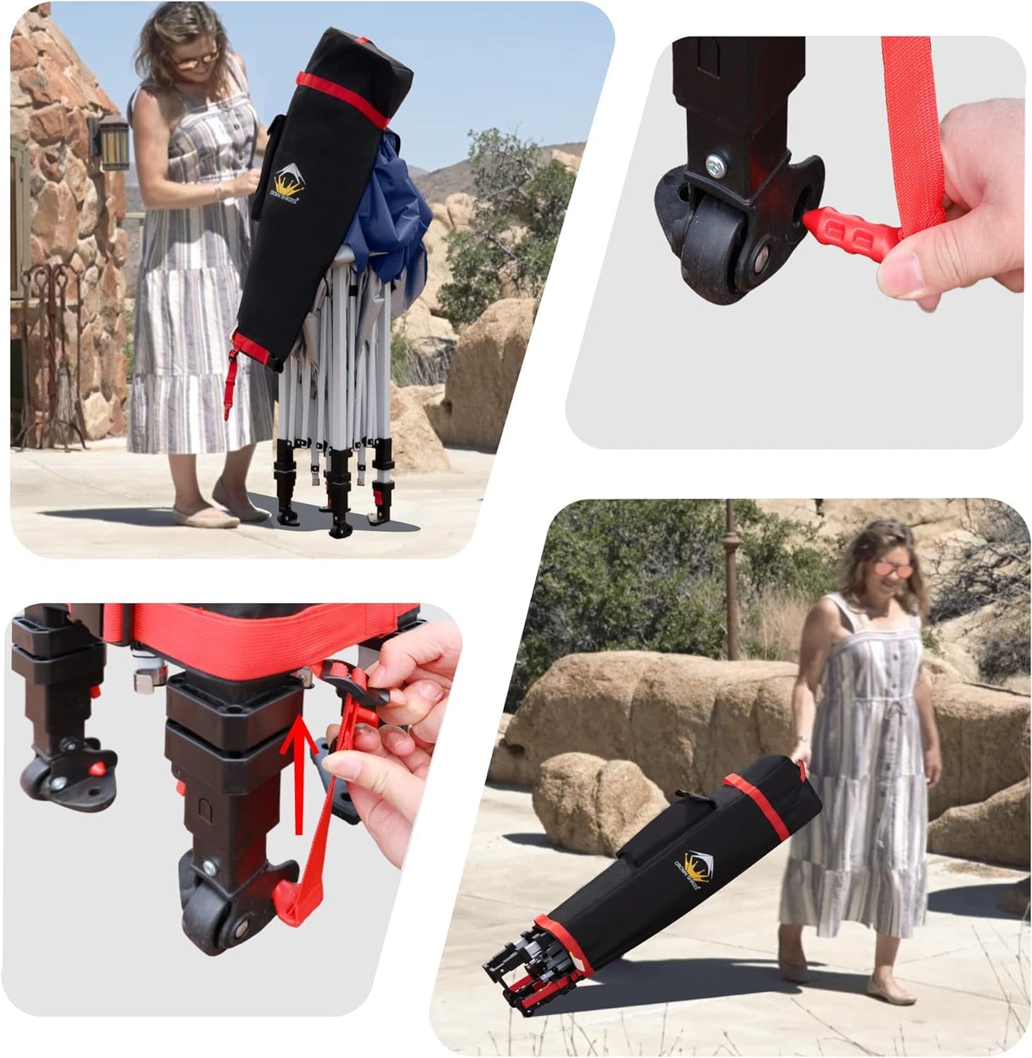 CROWN SHADES Canopy Tent 10x10 Pop Up Canopy Outdoor Shade with Pockets Sidewall, Easy Up Sun Shelter with One Person Set Up Center Lock, Portable Instant Camping Beach Canopy Tents, Forest Green