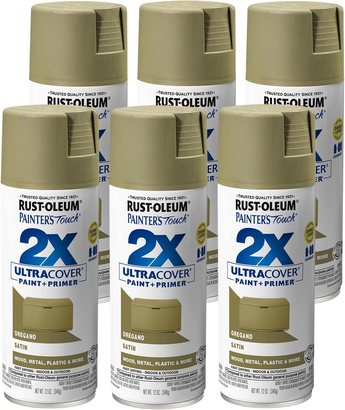 Rust-Oleum 331182 Painter's Touch 2X Ultra Cover Spray Paint, 12 oz, Ultra Matte Black