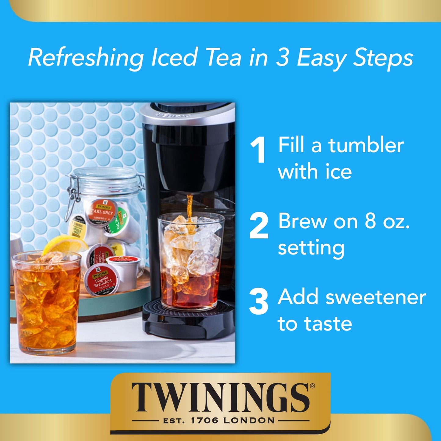 Twinings English Breakfast Black Tea K-Cup Pods for Keurig, 24 Count (Pack of 1), Smooth, Flavourful, Robust, Caffeinated, Enjoy Hot or Iced