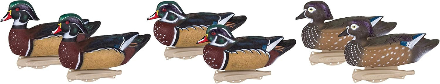 Flambeau Outdoors 8018SUV Storm Front 2 Wood Duck Decoys, Classic Floaters - 6-Pack