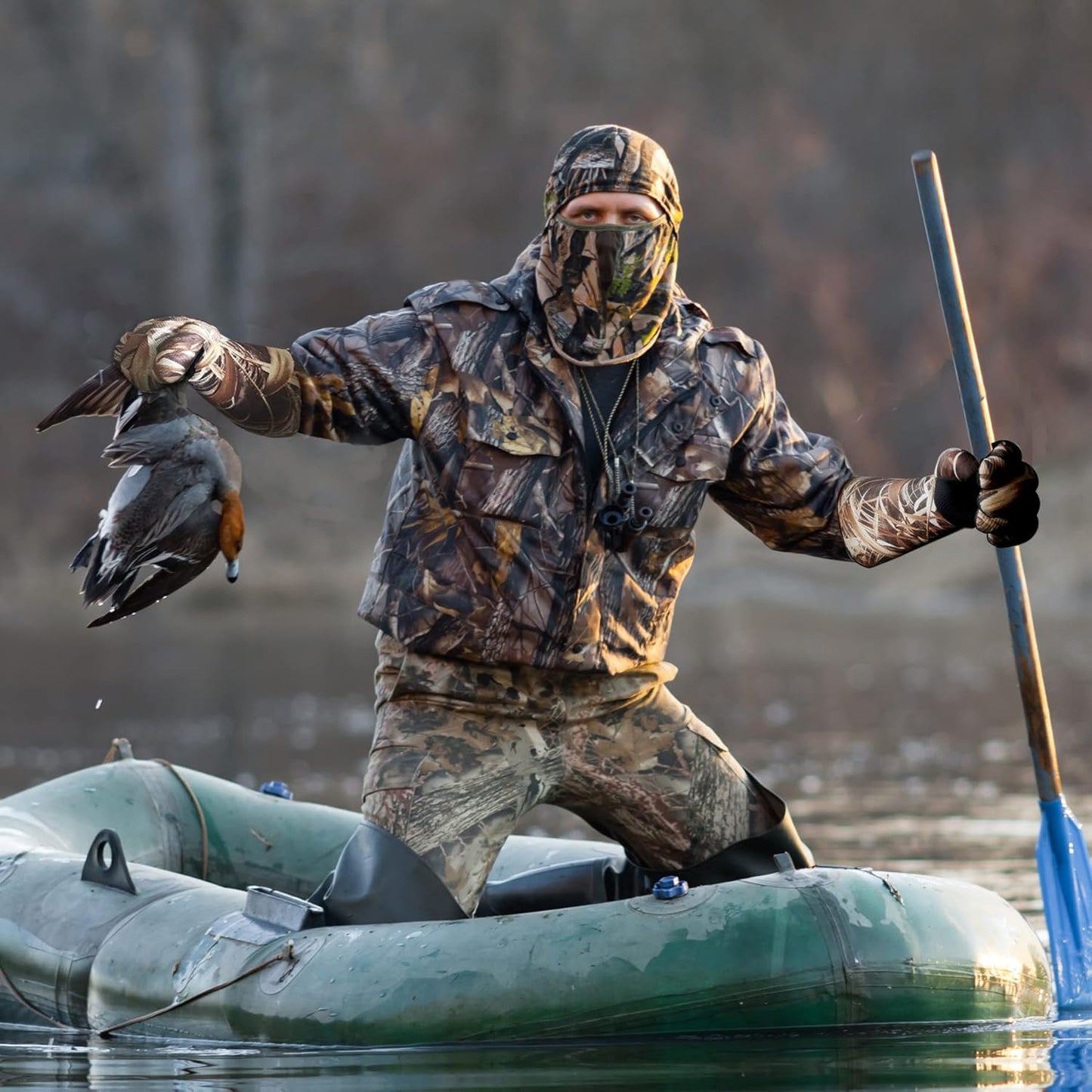 AUSCAMOTEK Waterproof Neoprene Duck Decoy Gloves - Insulated Blind Gauntlet Stay Warm and Dry in Waterfowl Hunting