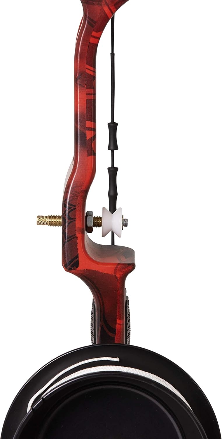 Cajun Bowfishing Fish Stick Bowfishing Bow Package with Drum Reel, Roller Rest, and Piranha Point Arrow, Right Hand, Red