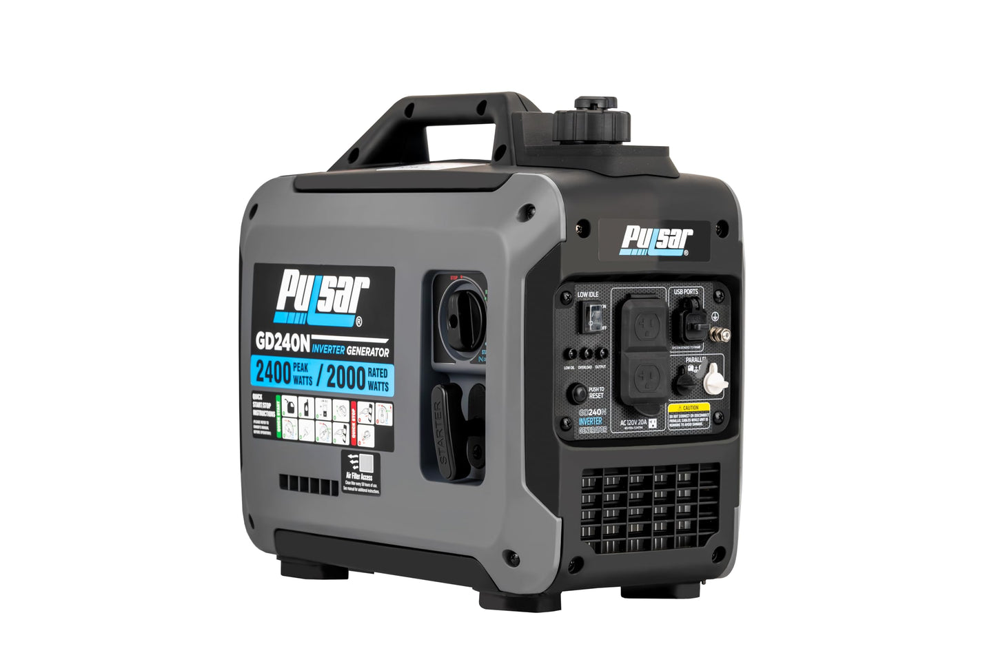 Pulsar Products GD400BN, 4000W Portable super-quiet Dual Fuel & Parallel Capability, RV-Ready, CARB Compliant