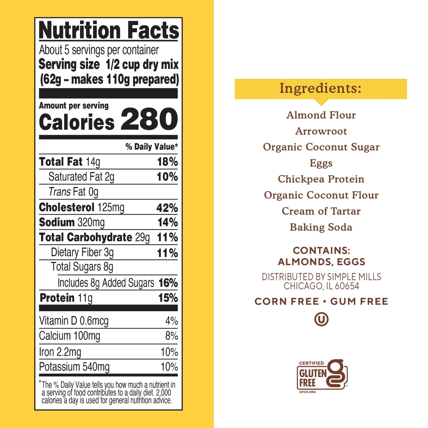 Simple Mills Almond Flour Pancake Mix & Waffle Mix, Gluten Free, Made with whole foods, (Packaging May Vary), 10.7 Ounce (Pack of 1)