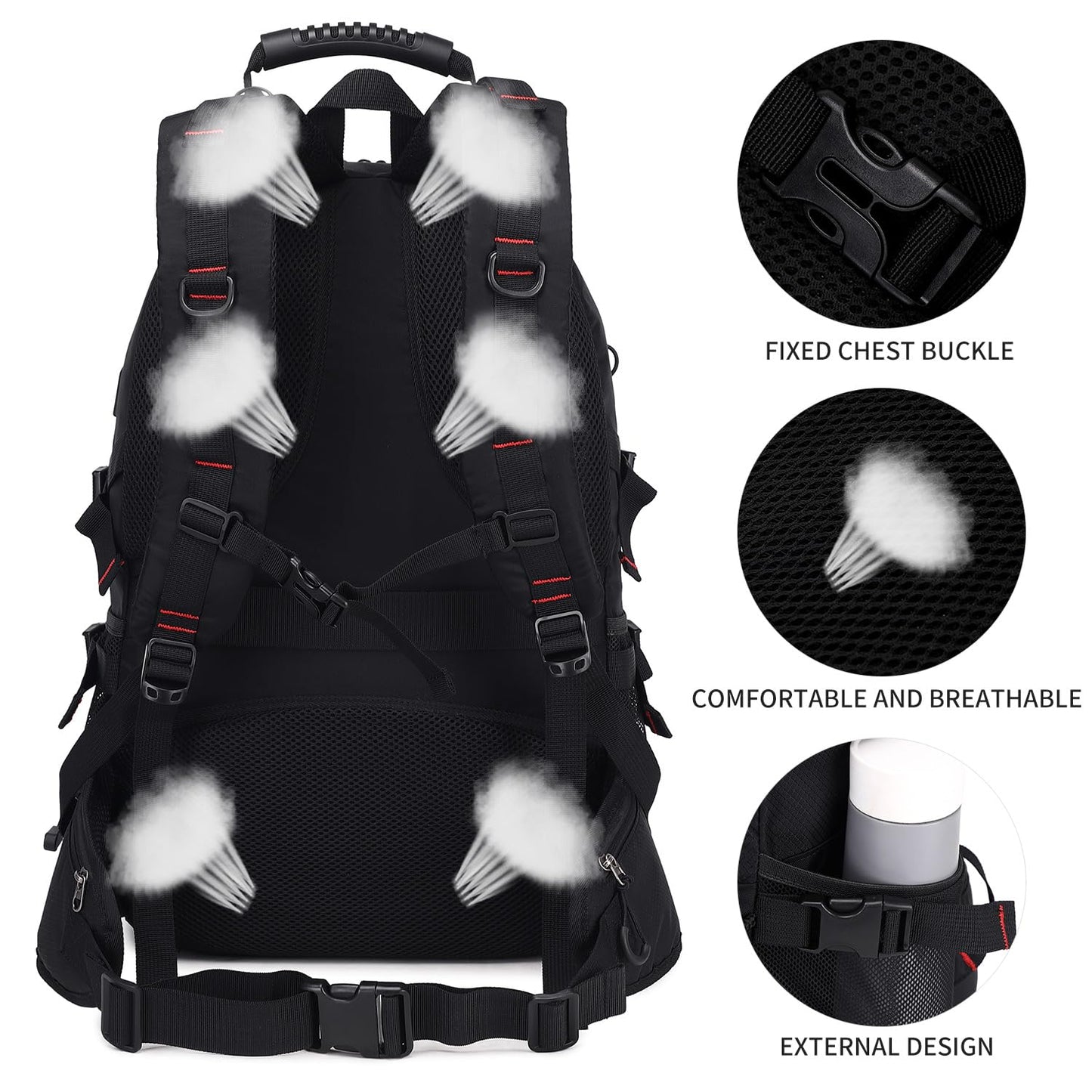Nerlion 40L Hiking Backpack Travel Backpack for Men Women Camping Waterproof Outdoor Hiking Daypack Lightweight Backpack (Orange)