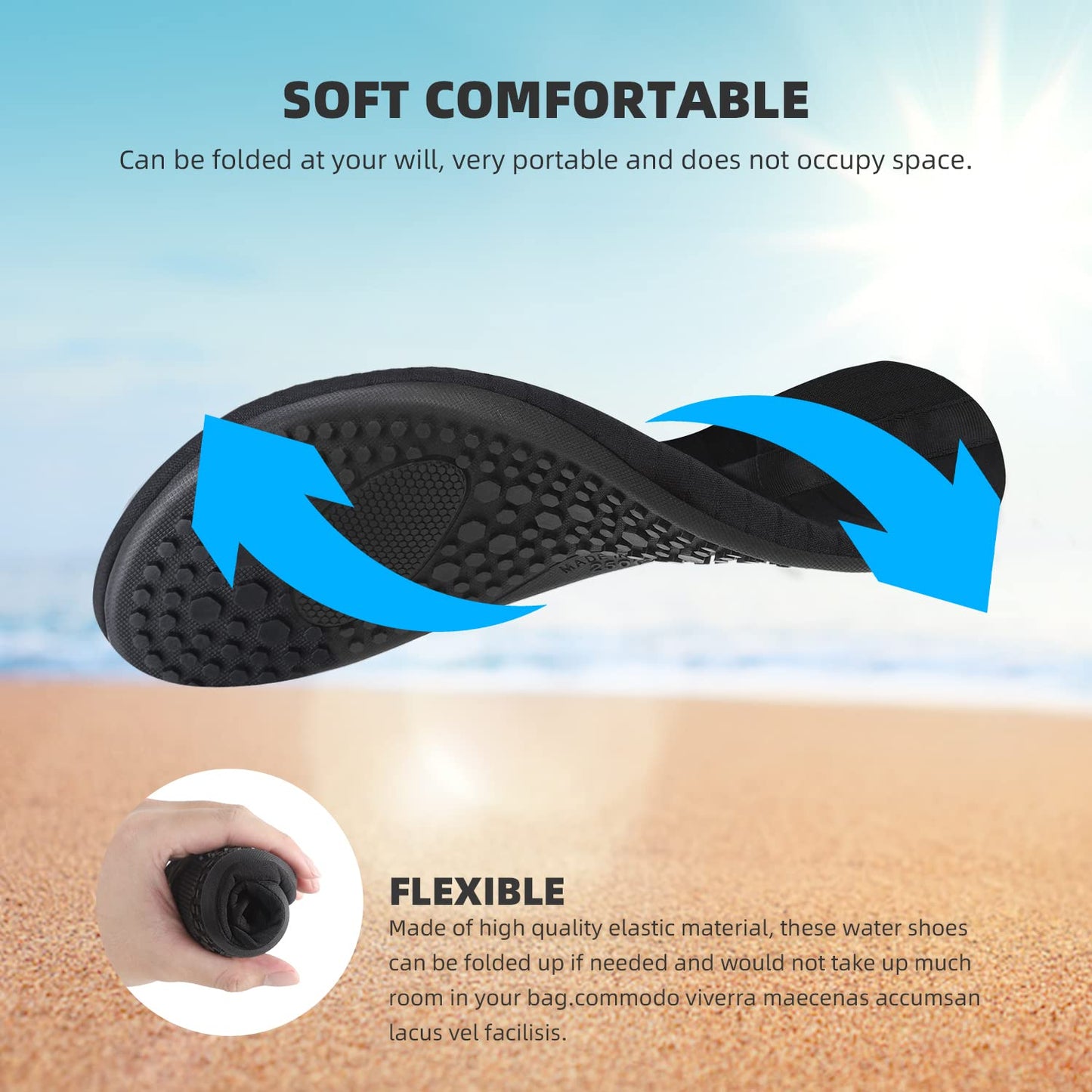 Water Shoes for Women Men Vacation Essentials Travel Beach Fashion Wear Accessories Must Haves Beach Fashion Wear Kayak Necessities Trip Boat Fish Item Swim Socks Adult Youth Size 7-8 Women/6-7 Men