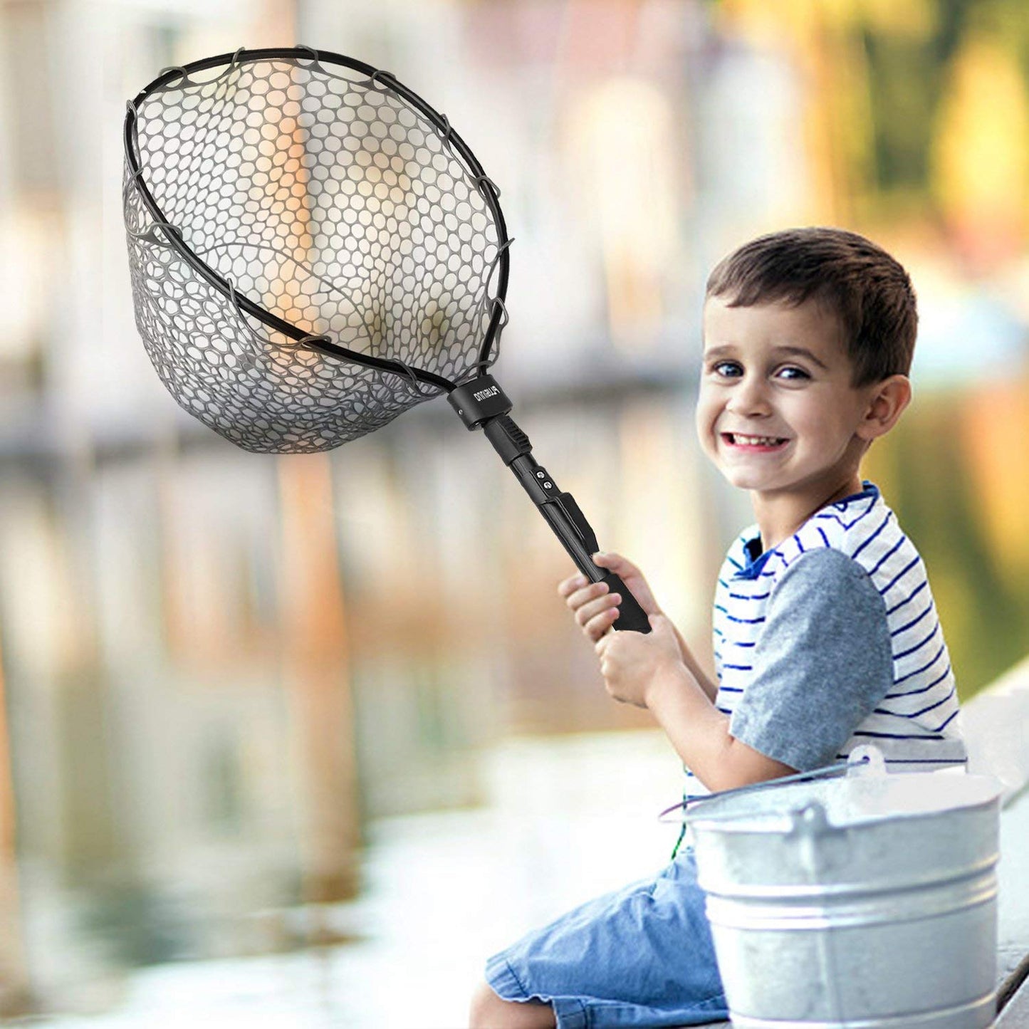 PLUSINNO Fly Fishing Net, Bass Trout Landing Net, Folding Fishing Nets Fresh Water, Safe Fish Catching or Releasing