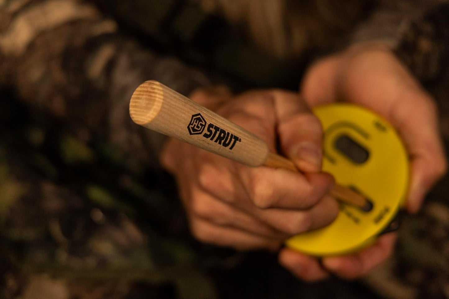 Hunters Specialties HS Strut Cookie Cutt'R Tracer Turkey Clucks Yelps Purrs Hunting Friction Lid Slate Pot Call, Yellow