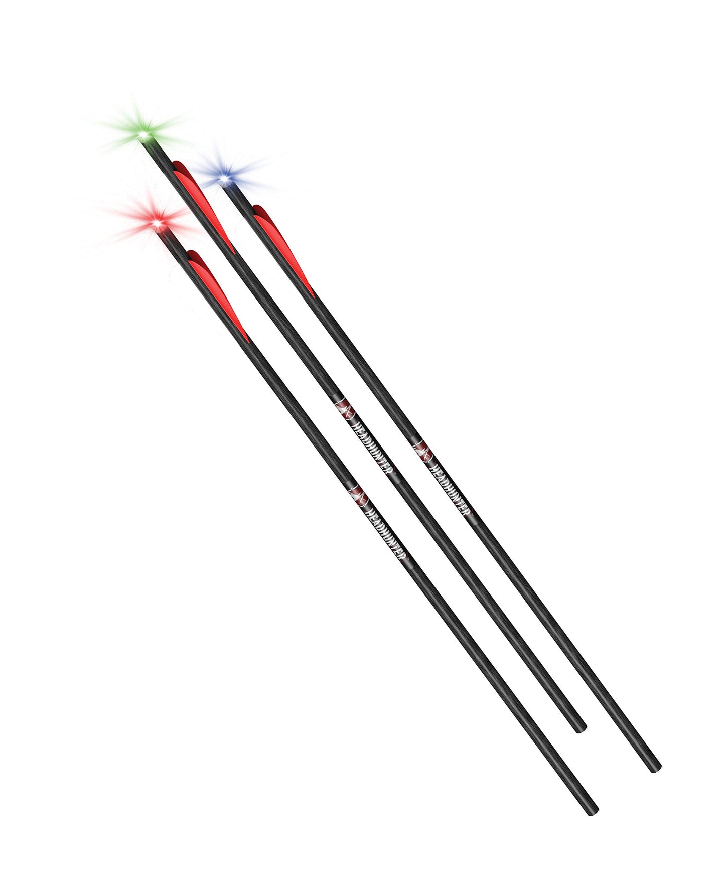 BARNETT Headhunter Strobe Lighted Crossbow Arrows, 3-Pack of Polycarbonate Half-Moon Nocks, with Multi-Colored Strobe Lights