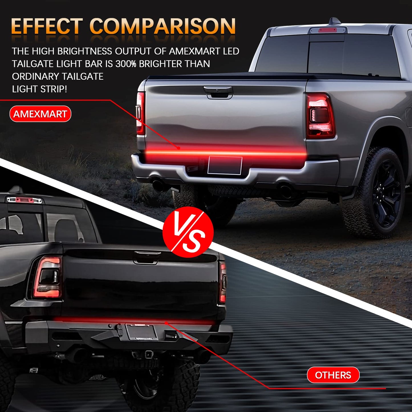 60 Inch LED Tailgate Light Bar with Reverse & Sequential Turn Signals for Truck