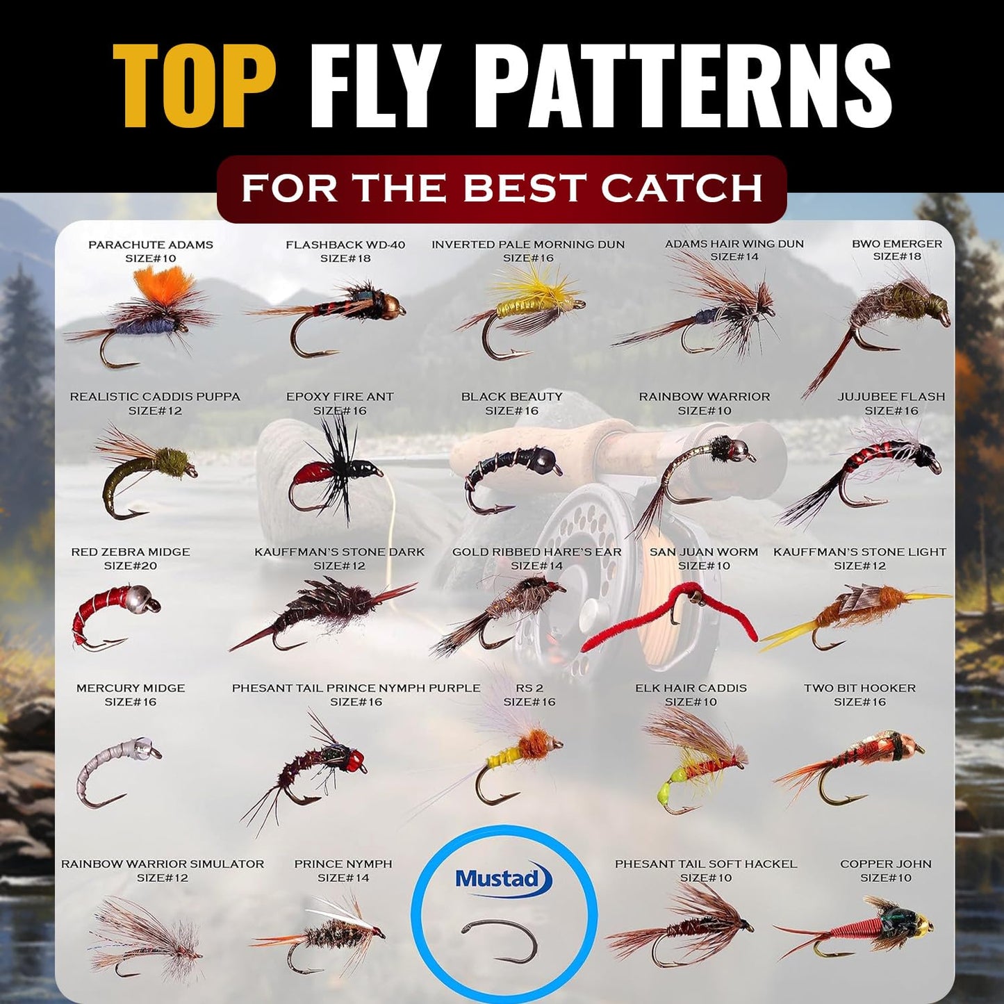 RoxStar Fly Fishing Shop | Proudly Hand Tied in The USA | Western Trout Fly Assortment | Top 24 Producing Trout Flies for The West | Gift Box Included | (24 Pack)