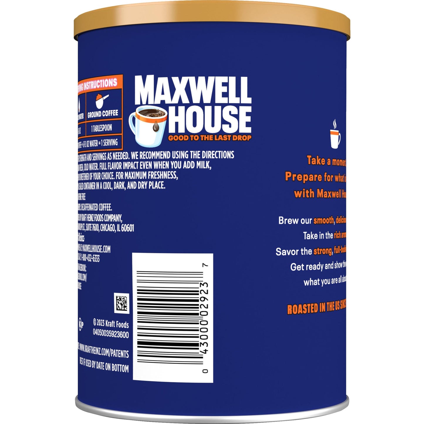 Maxwell House Decaffeinated Original Medium Roast Ground Coffee, 29.3 oz Canister