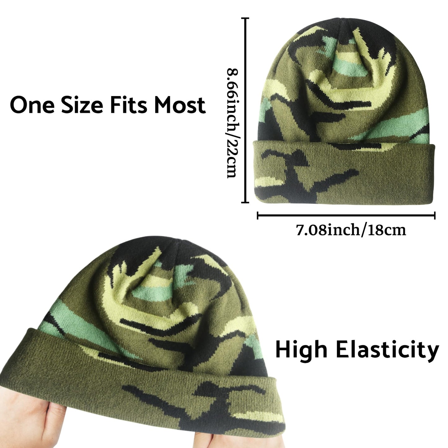 PFFY Beanie for Men Women Unisex Knit Cuffed Plain Winter Beanies Hats Skull Cap