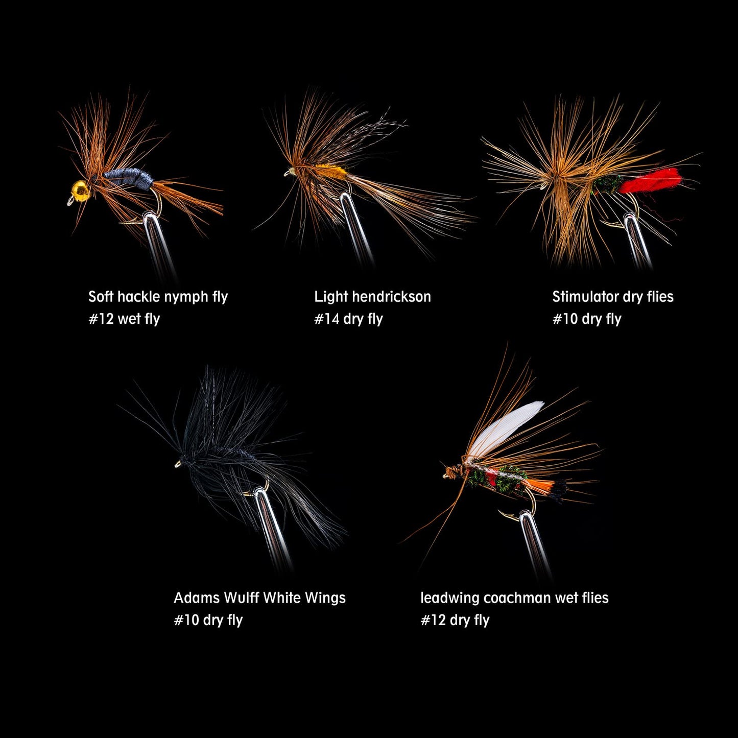 Goture Fly Fishing Flies Kit,25pcs/30pcs/100pcs Fly Fishing Lures,Dry Flies Wet Flies Streamers Nymphs Flies, Fly Fishing Assortment Kit for Bass Trout Salmon Fishing