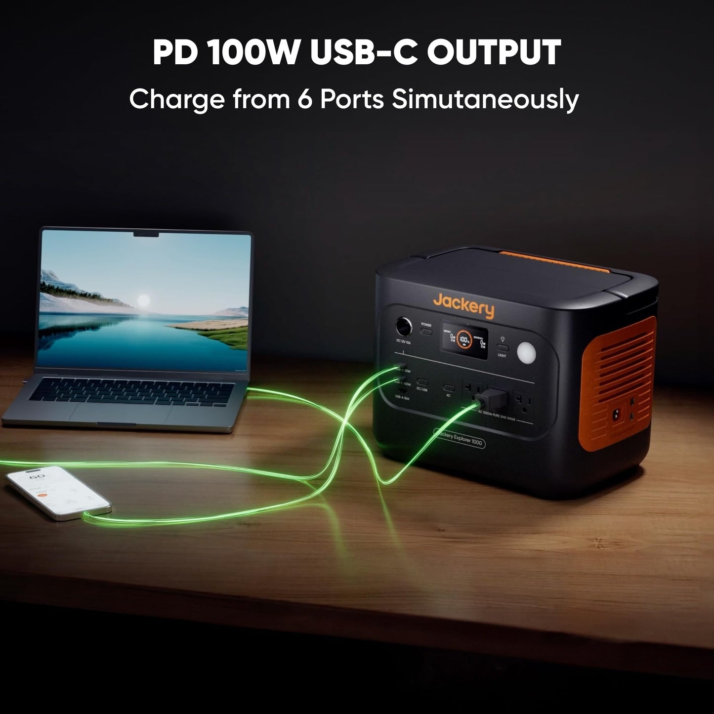 Jackery Solar Generator 1000 v2 with 200W Solar Panel,1070Wh Portable Power Station LiFePO4 Battery,1500W AC/100W USB-C Output, 1Hr Fast Charge for Outdoor,Off-Grid Living,RV,Emergency