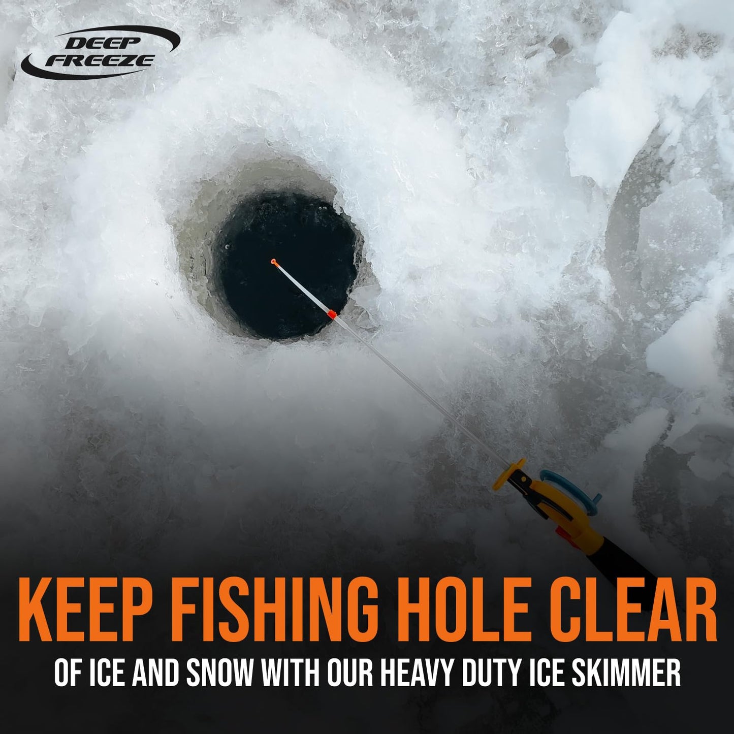 One-Shot Ice Skimmer-Pro Edition - Ice Fishing Skimmer - Ice Fishing Hole Scoop - Ice Fishing Gear & Accessories - Fishing Tool - Fishing Gear