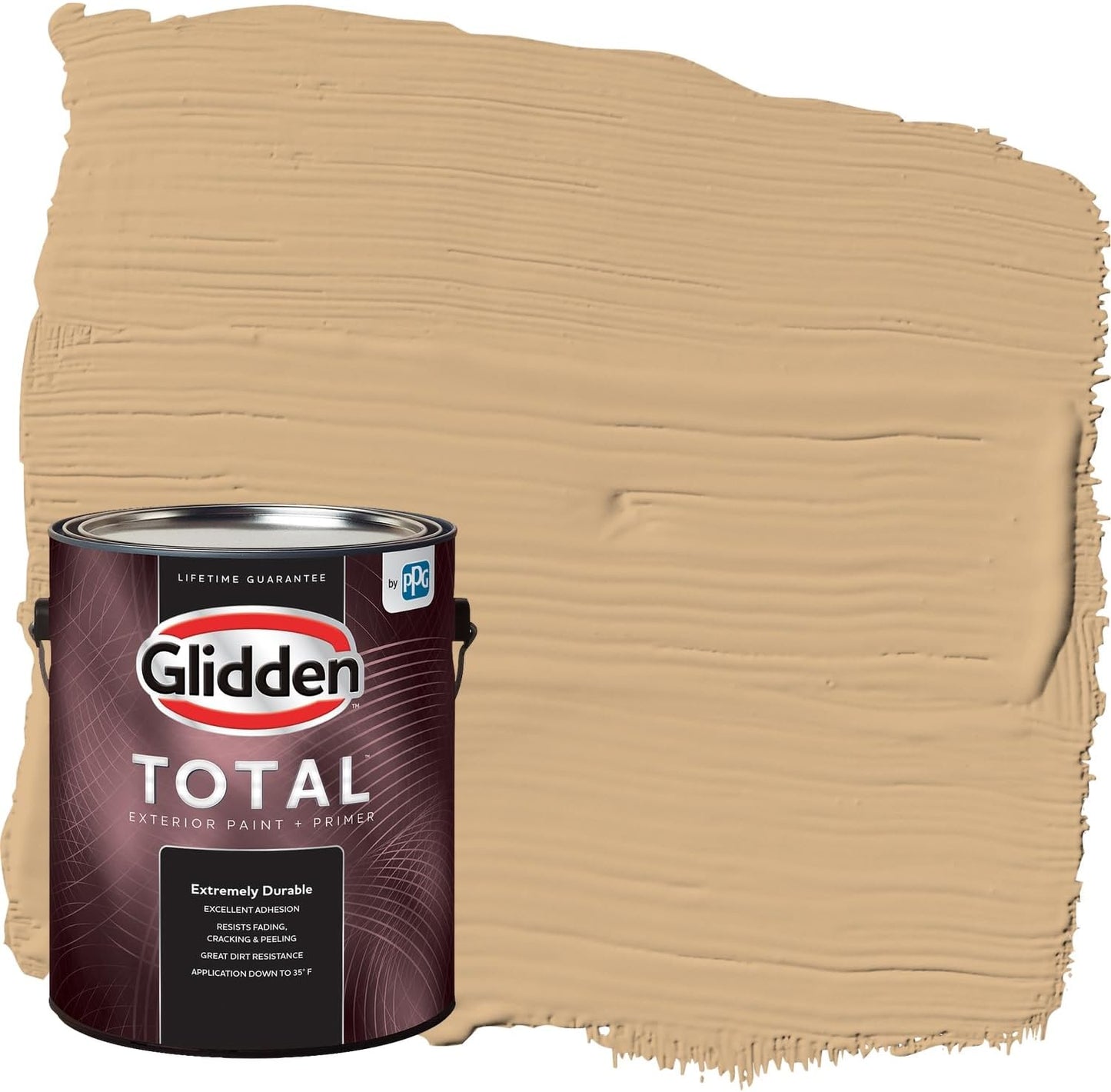 Glidden Exterior Paint + Primer: Beige/Pony Tail, One Coat, Semi-Gloss, 1-Gallon