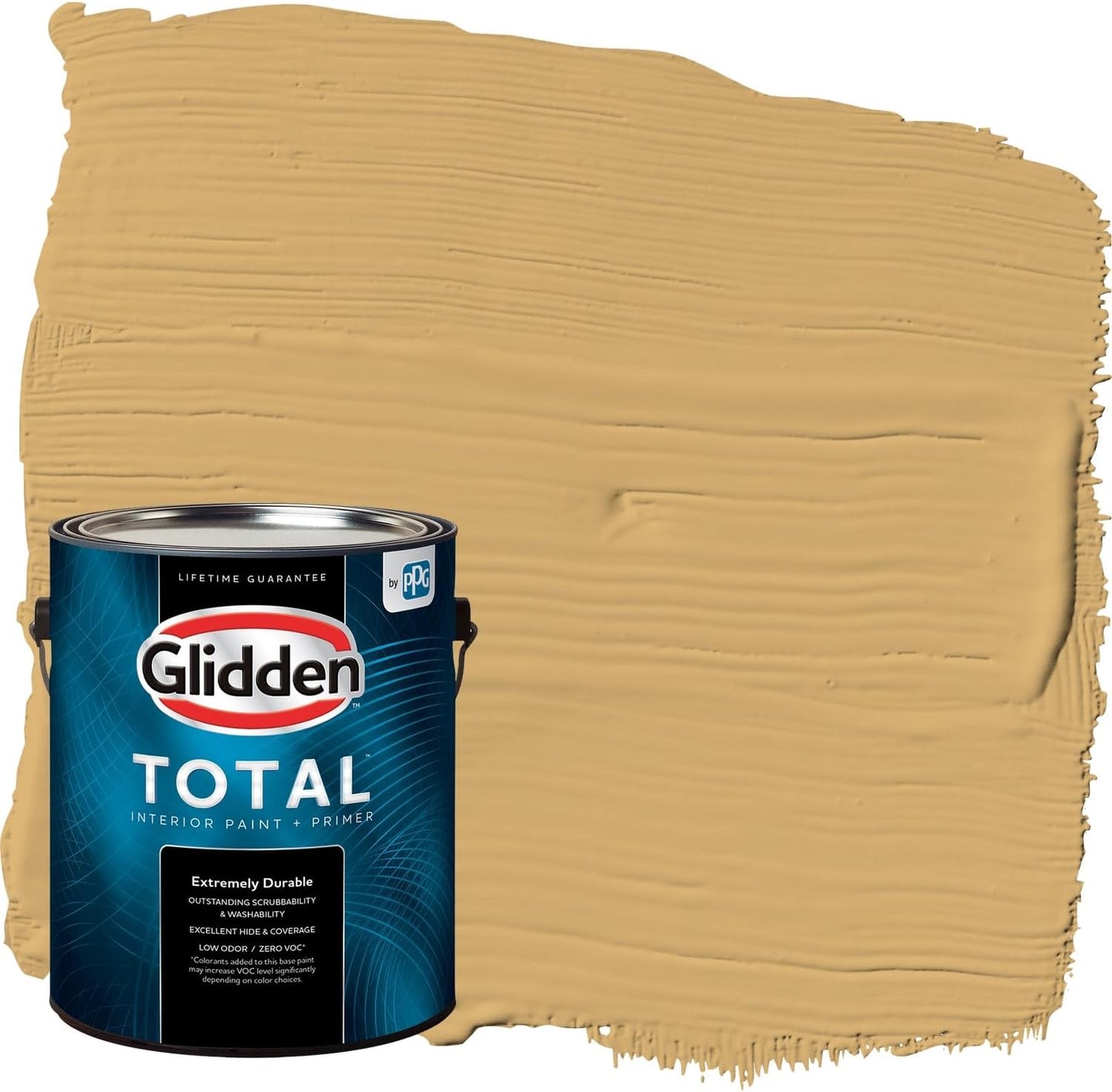 Glidden Interior Paint + Primer: Beige/Toasted Almond, One Coat, Semi-Gloss, 1-Quart