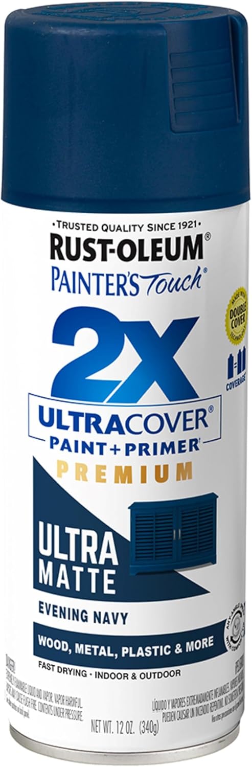 Rust-Oleum 331182 Painter's Touch 2X Ultra Cover Spray Paint, 12 oz, Ultra Matte Black
