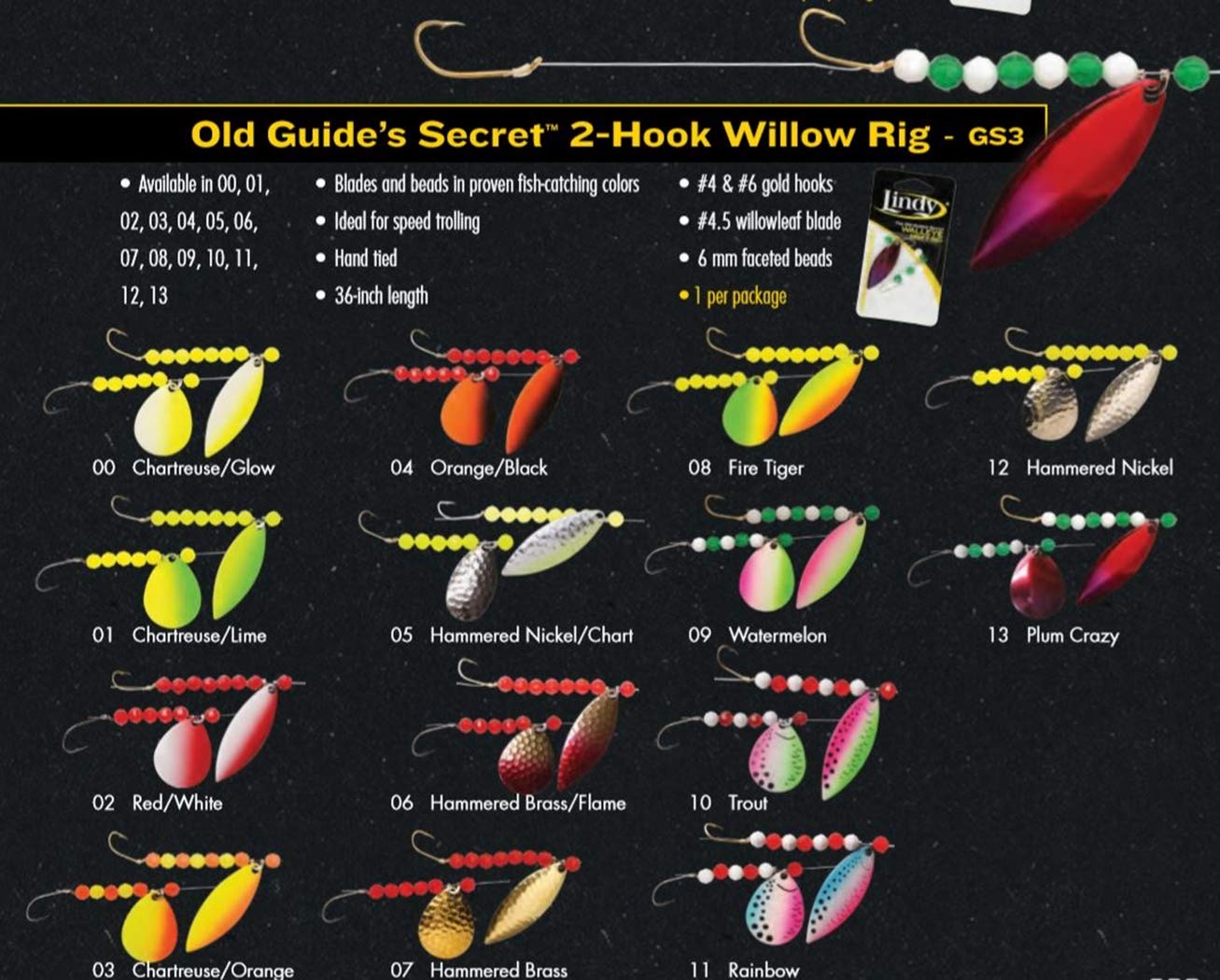 Lindy Old Guide's Secret Walleye Fishing Lure Rig/Harness