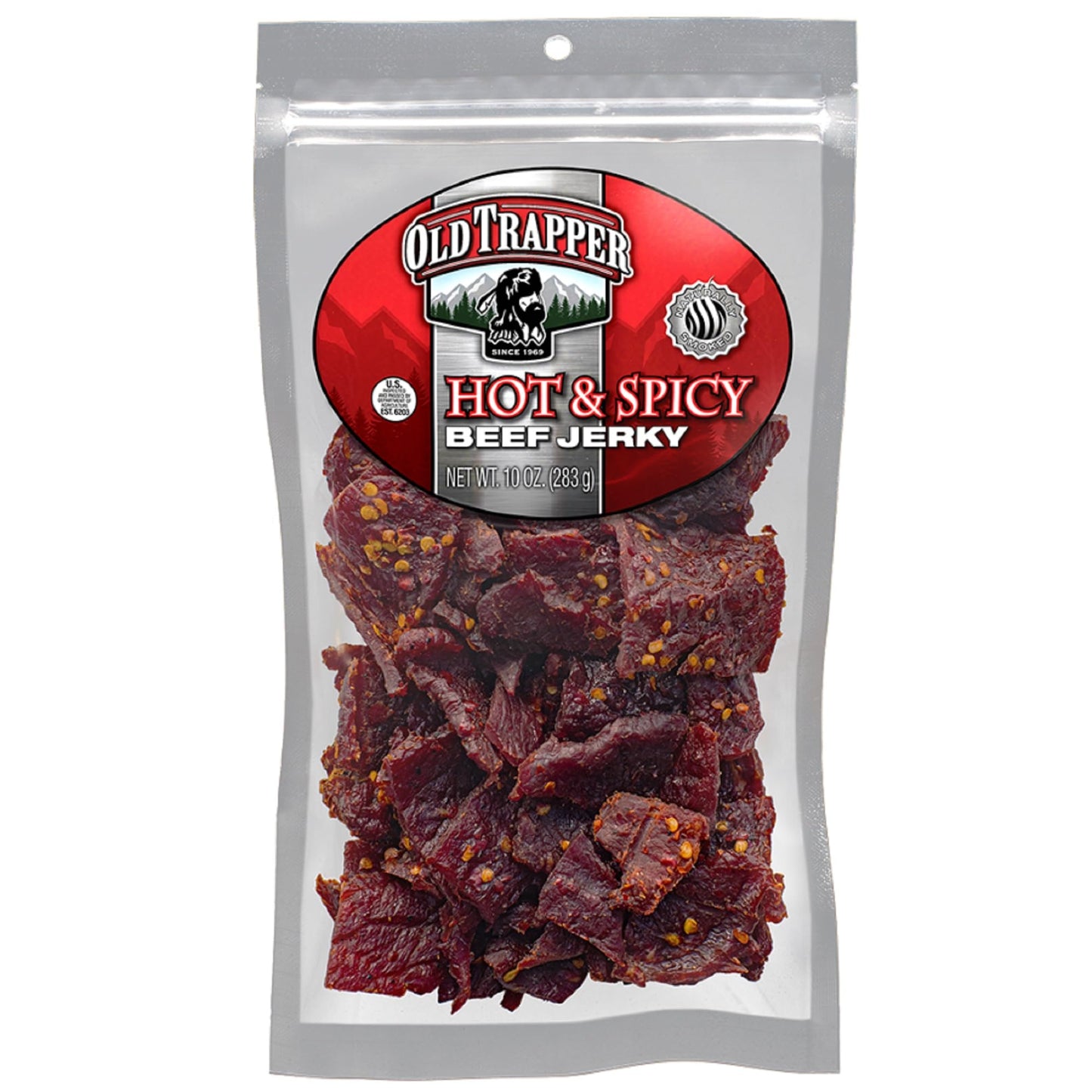 Old Trapper Beef Jerky, Old-Fashioned 10-Ounce Bag, Tender Meat Snacks for Lunches or Between Meals, 11 Grams of Protein, Zero Grams of Fat, and 70 Calories per Ounce (Pack of One)