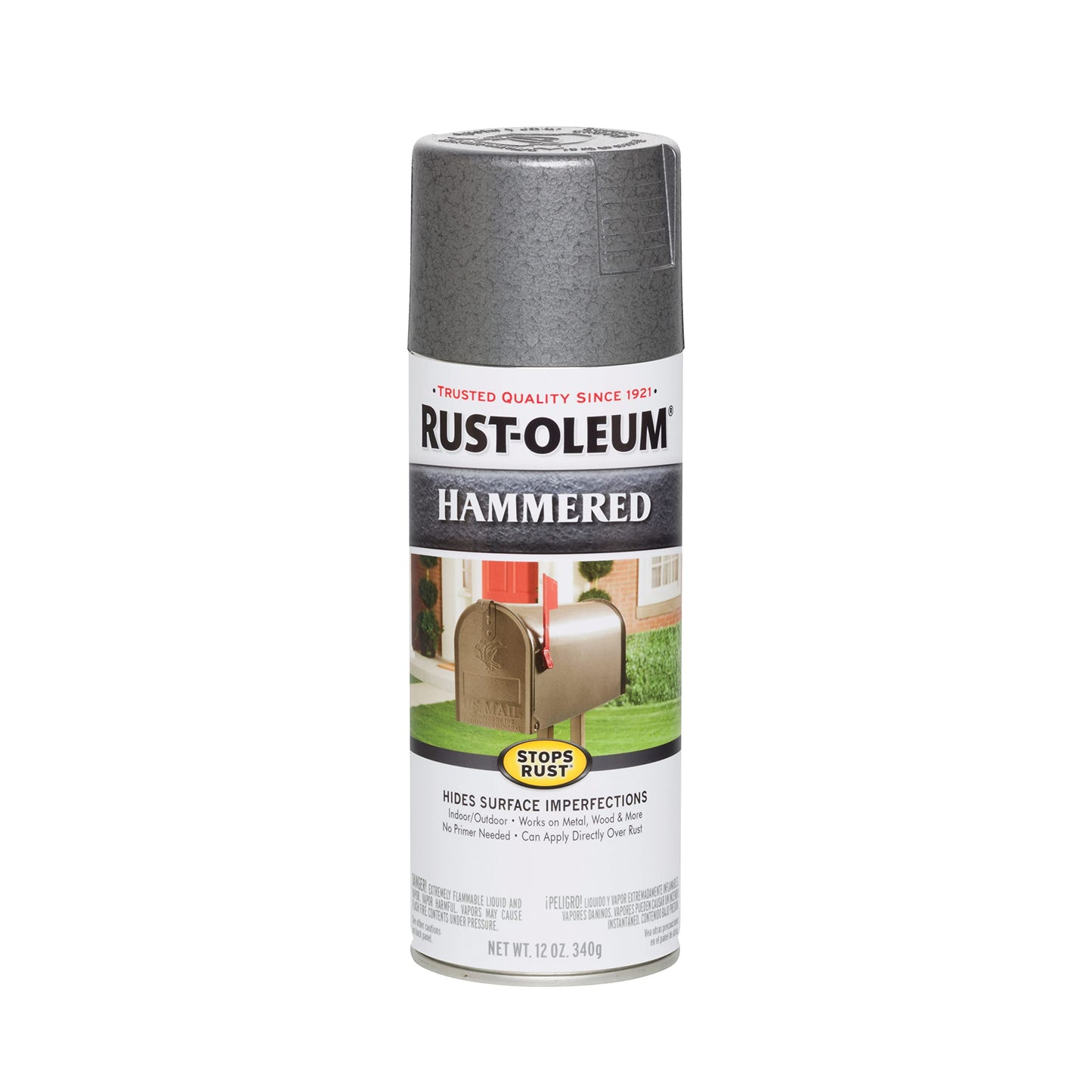 Rust-Oleum 7214830-6PK Stops Rust Hammered Spray Paint, 12 oz, Gray, 6 Pack