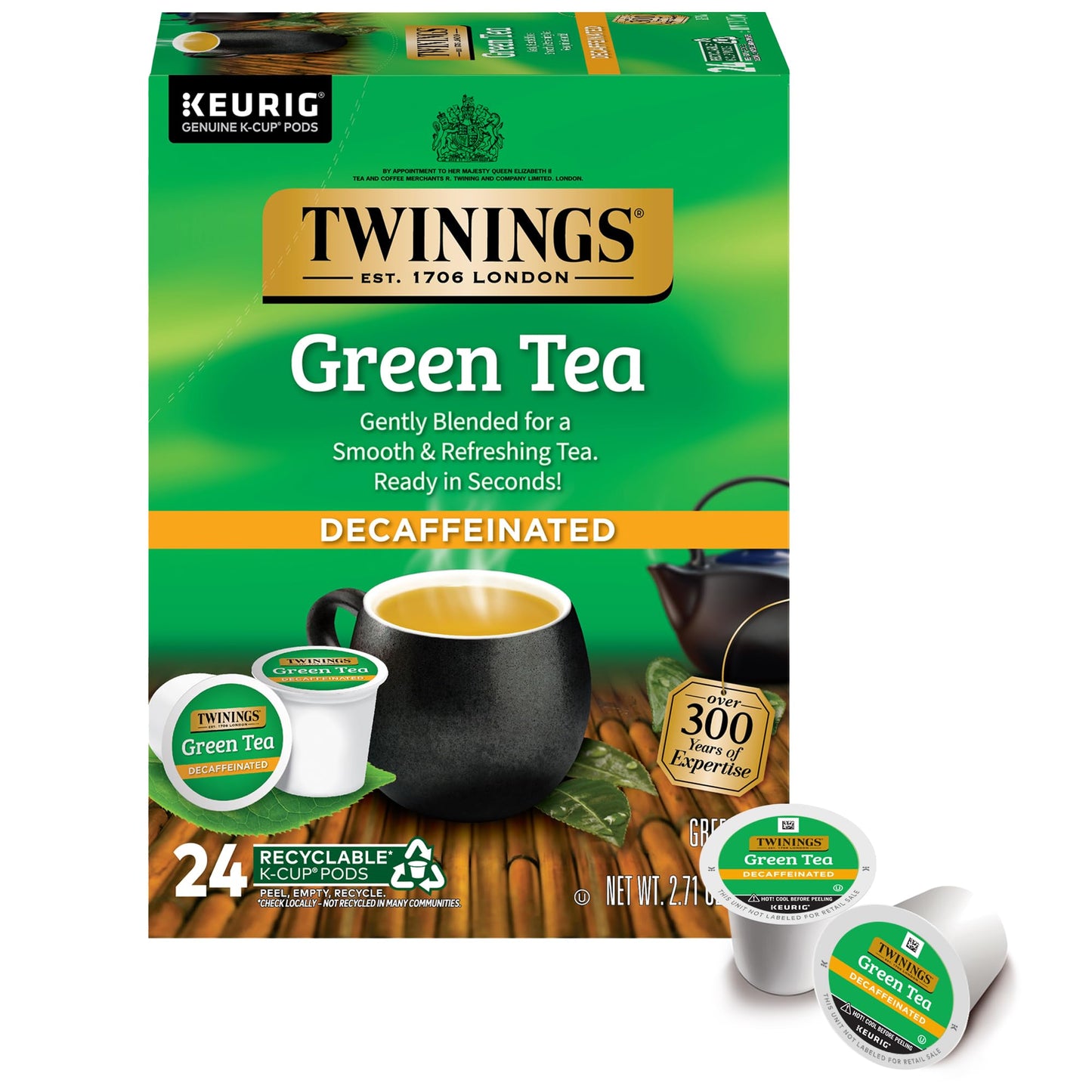 Twinings English Breakfast Black Tea K-Cup Pods for Keurig, 24 Count (Pack of 1), Smooth, Flavourful, Robust, Caffeinated, Enjoy Hot or Iced