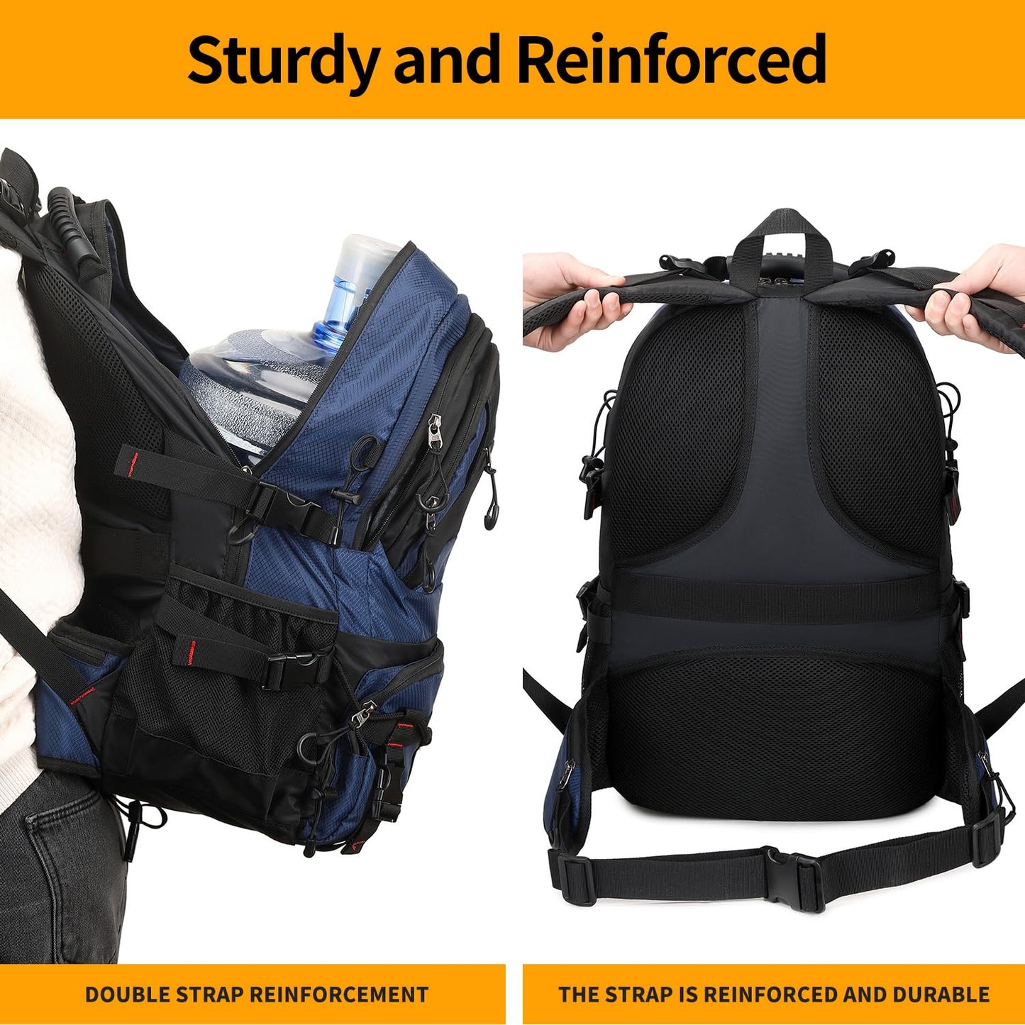 Nerlion 40L Hiking Backpack Travel Backpack for Men Women Camping Waterproof Outdoor Hiking Daypack Lightweight Backpack (Orange)