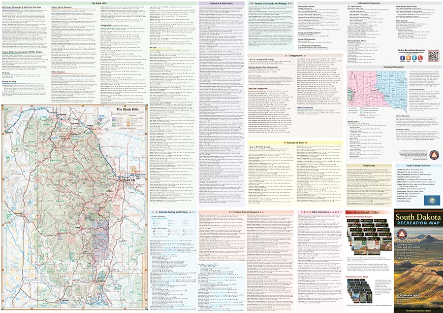 South Dakota, The Mount Rushmore State, Recreation Map, 2022 Edition (Benchmark)