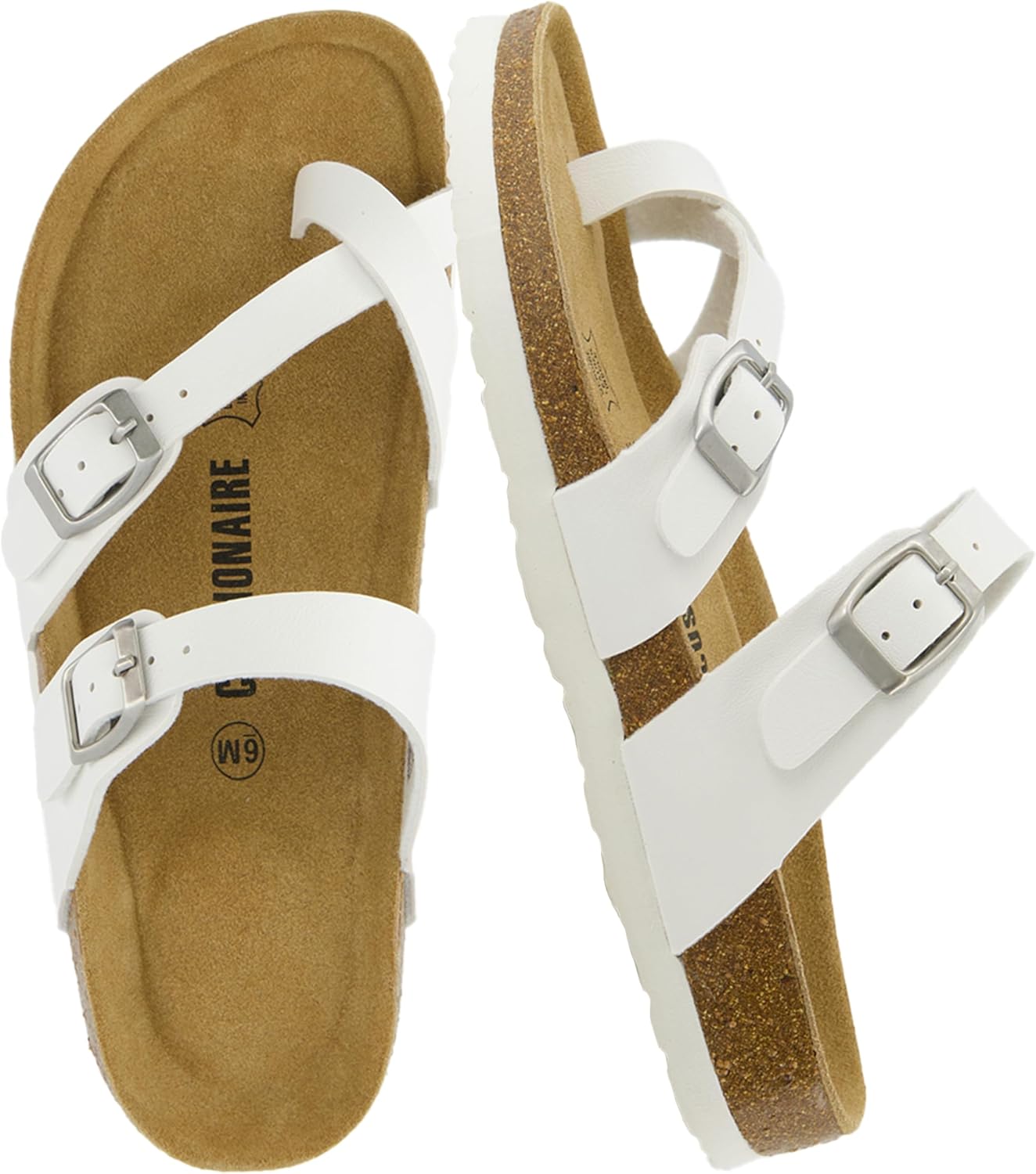 CUSHIONAIRE Women's Luna Cork Footbed Sandal With +Comfort