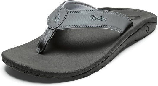 OLUKAI Ohana Men's Beach Sandals, Water Resistant Flip Flops, Arch Support & Comfort Fit, Lightweight & Durable, Enhanced Grip & Traction