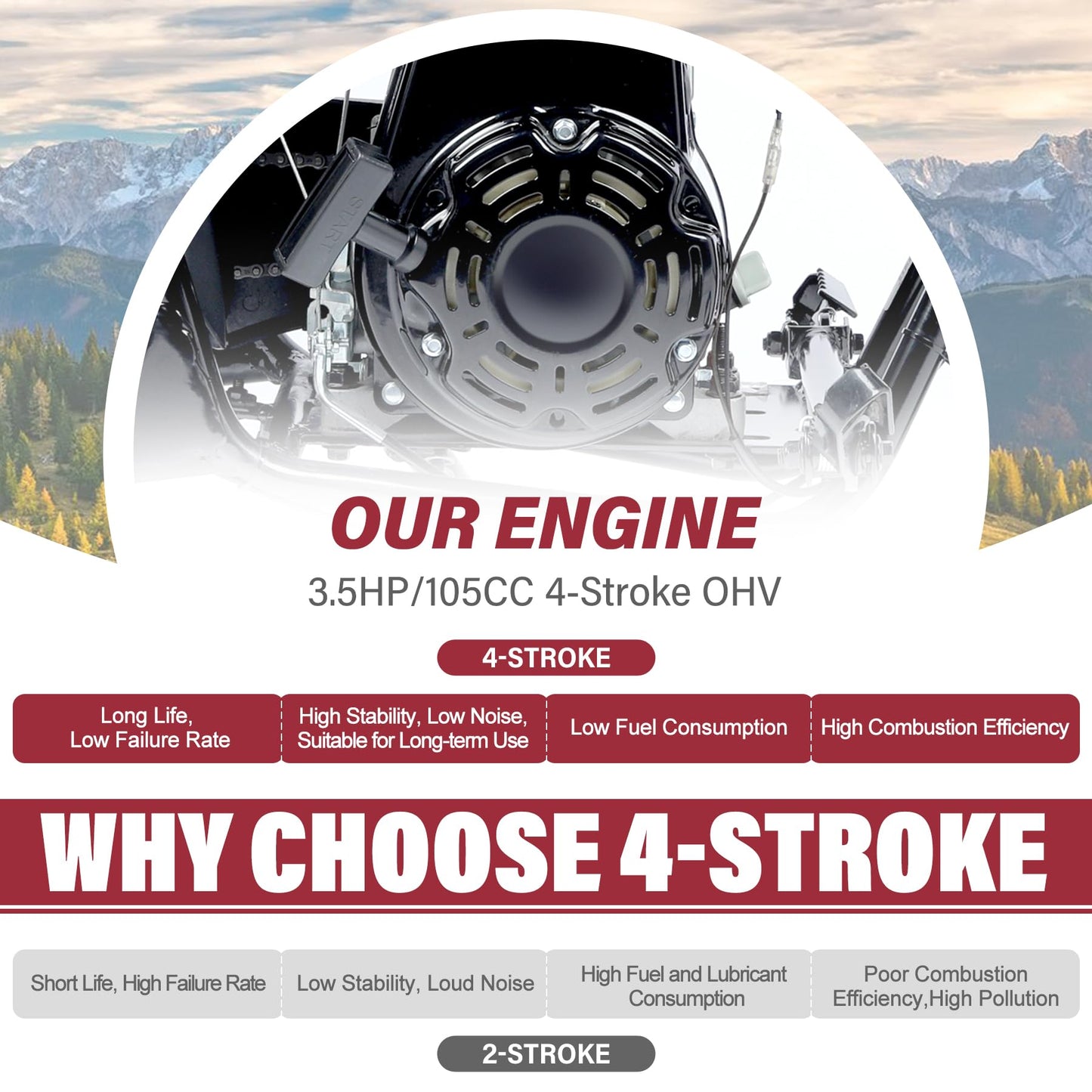 Oryxearth Mini Dirt Bike for Kids, 105CC 4-Stroke Kid Gas Powered Off-Road Pocket Pit Trail Motorcycle W/EPA Approved, Up to 24 Mph Weight Support 185 LBS