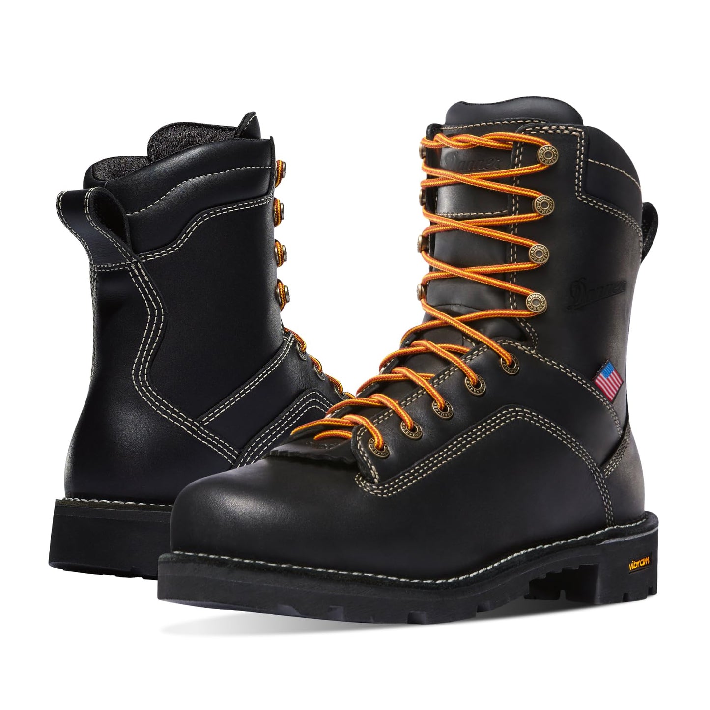 Danner 8” Quarry USA Waterproof Work Boots for Men - Full-Grain Leather with Gore-Tex, 3-Density Cushion Footbed & Traction Heel Outsole, EH Resistant