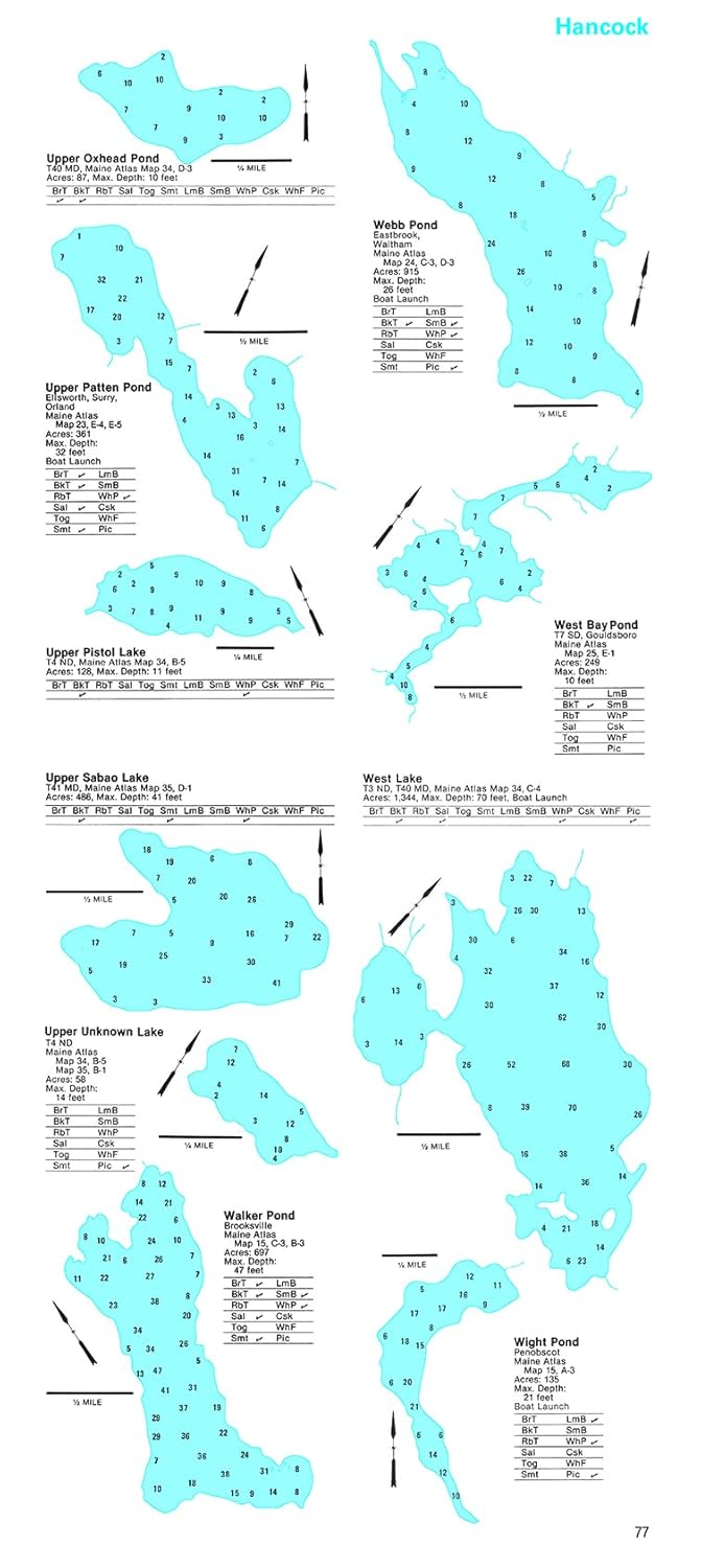 Delorme Maine Fishing Depth Maps