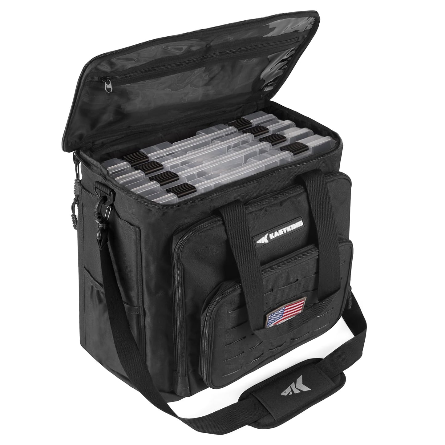 KastKing Karryall Fishing Tackle Bags with 4 * 3600 Tackle Trays - Saltwater & Freshwater Fishing Gear Storage