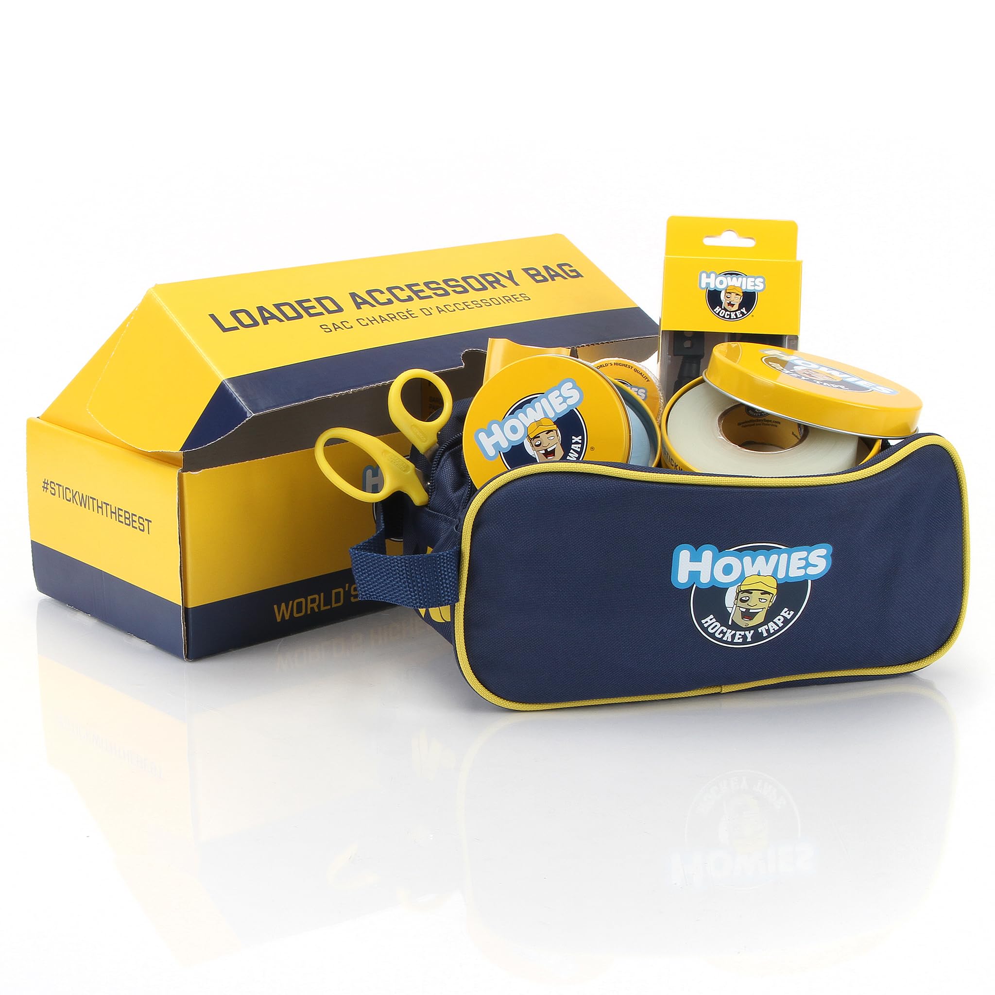 Howies Hockey Loaded Accessory Bag – Includes Stick, Grip, and Shin Pad Tape, Helmet Repair Kit, Fine Skate Stone and Mo