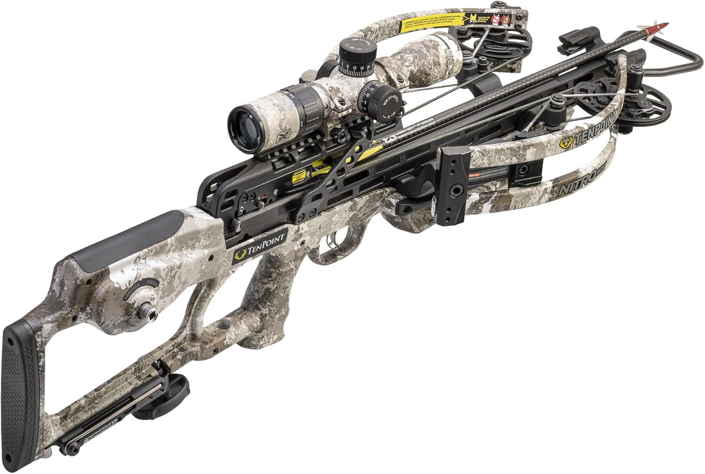 TenPoint Nitro 505 Crossbow, Veil Alpine - 505 FPS - Equipped with 100-Yard EVO-X Marksman Elite Scope, Scope Struts + ACUslide Cocking & De-Cocking System - Reverse-Draw Design
