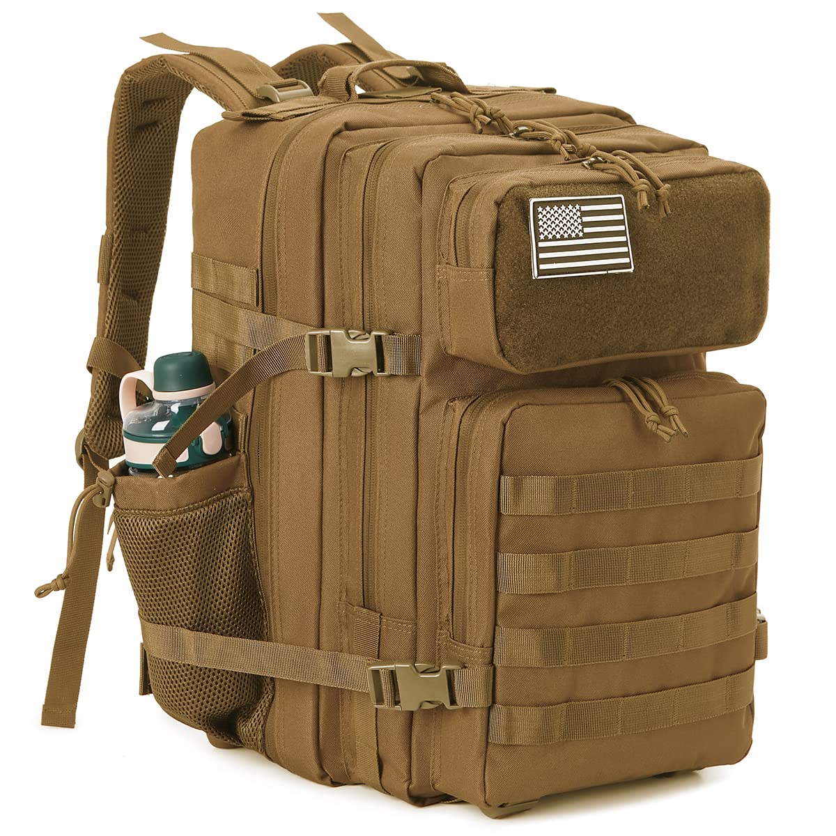 QT&QY 25L/35L/45L Military Tactical Backpack For Men Molle Daypack 3 Day Bug Out Bag Hiking Rucksack With Bottle Holder