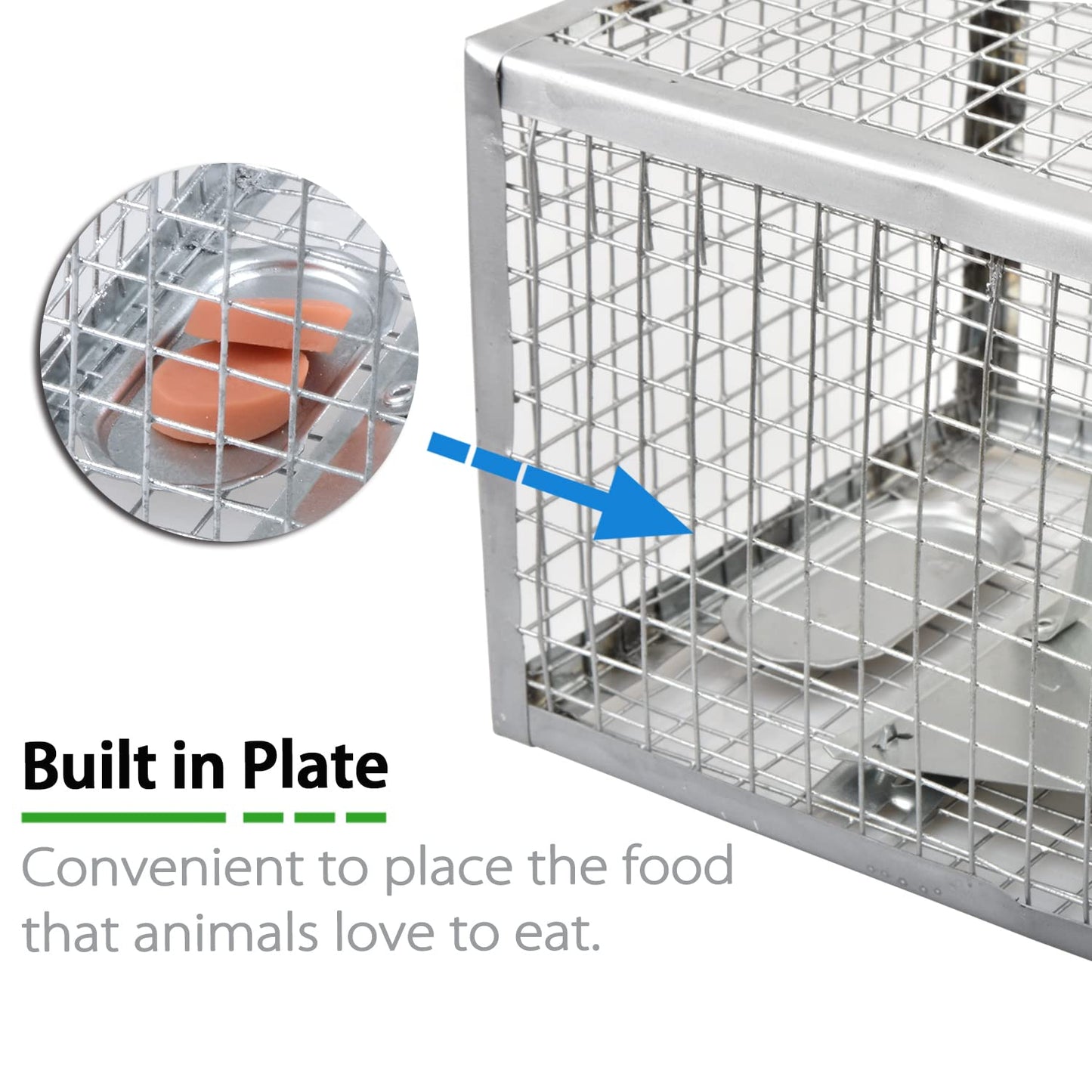 2-Pack Rat Traps Humane Live Mouse Vole Chipmunk Trap Cage for Indoors and Outdoors (Black)