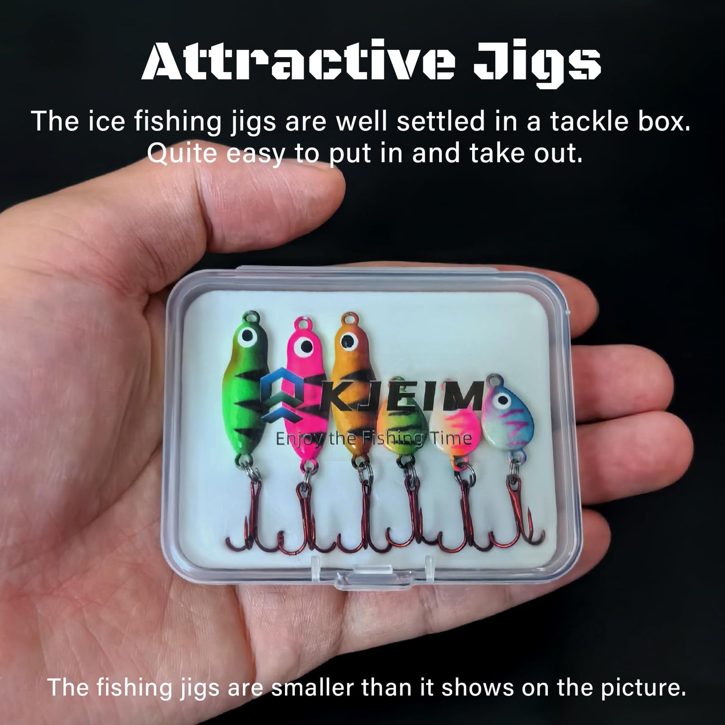 Ice Fishing Jigs Luminous Ice Fishing Lures Glowing Jig Gear Winter Fishing Jigging for Crappie Pike Panfish Walleye Perch Bluegill 6pcs/20pcs
