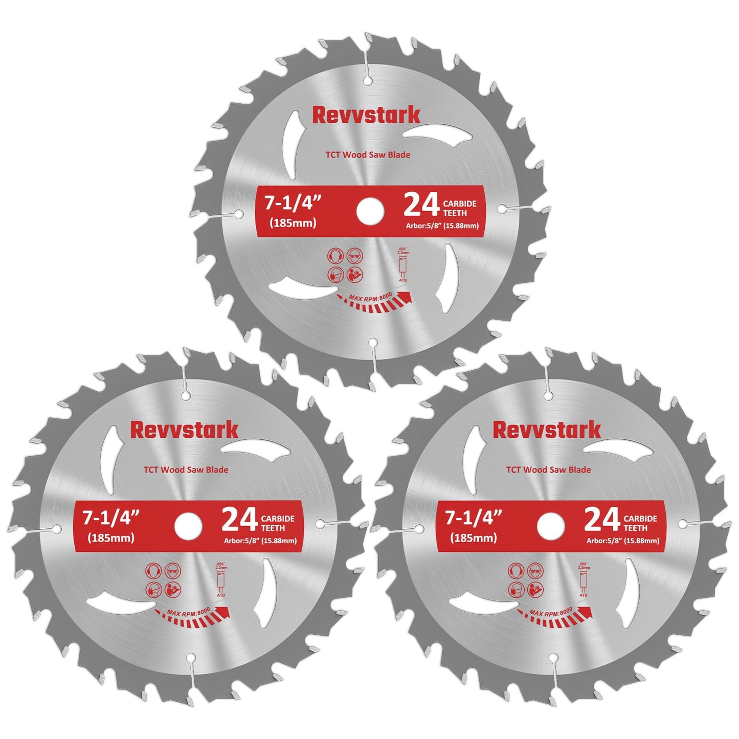 Circular Saw Blade 6-1/2" 24T&60T, Carbide Tipped Teeth, TCT Saw Blades for Cutting Various Wood, Plastic and Composite Materials, 5/8" Arbor, Fit Dewalt Craftsman Ryobi Milwaukee