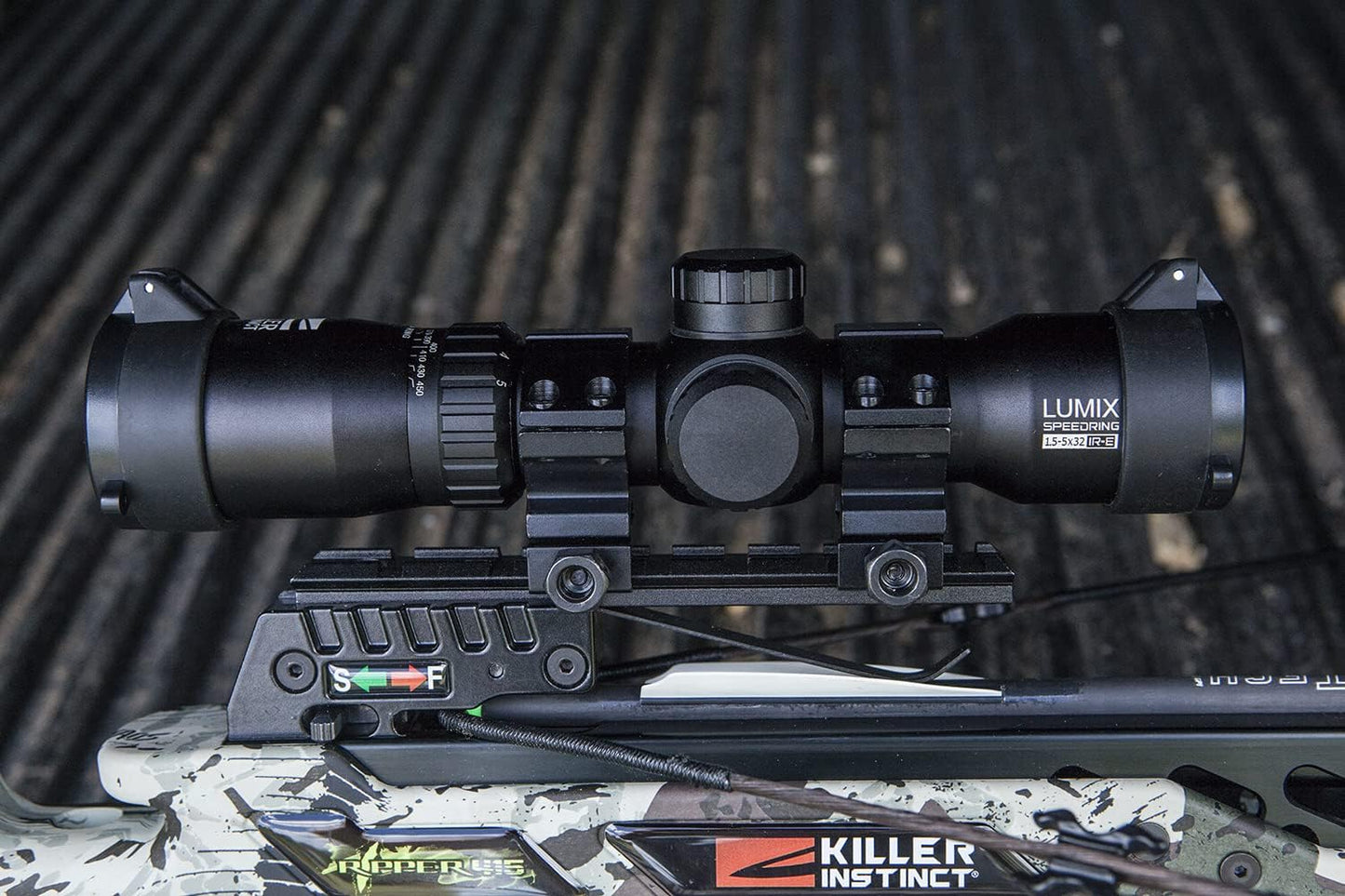 Killer Instinct's Lumix Speedring™ Crossbow Scope! This Scope Has an Adjustable Ring for Varying Speeds If You are Using Our Heavier Hypr KE Crossbow Bolts! This Scope is 1.5-5 X 32